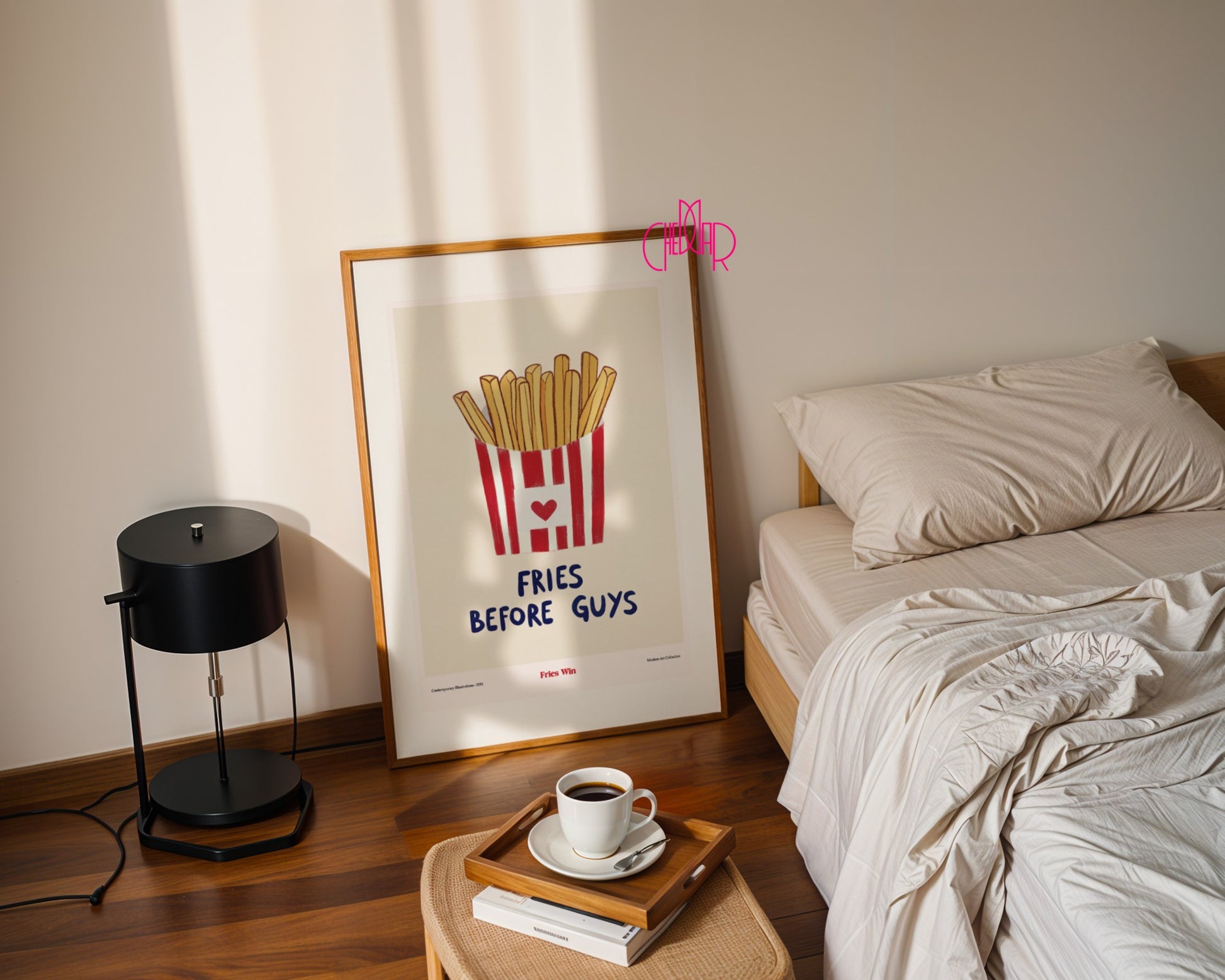 Plakat Fries Before Guys- Fries Win, sztuka współczesna, modernizm