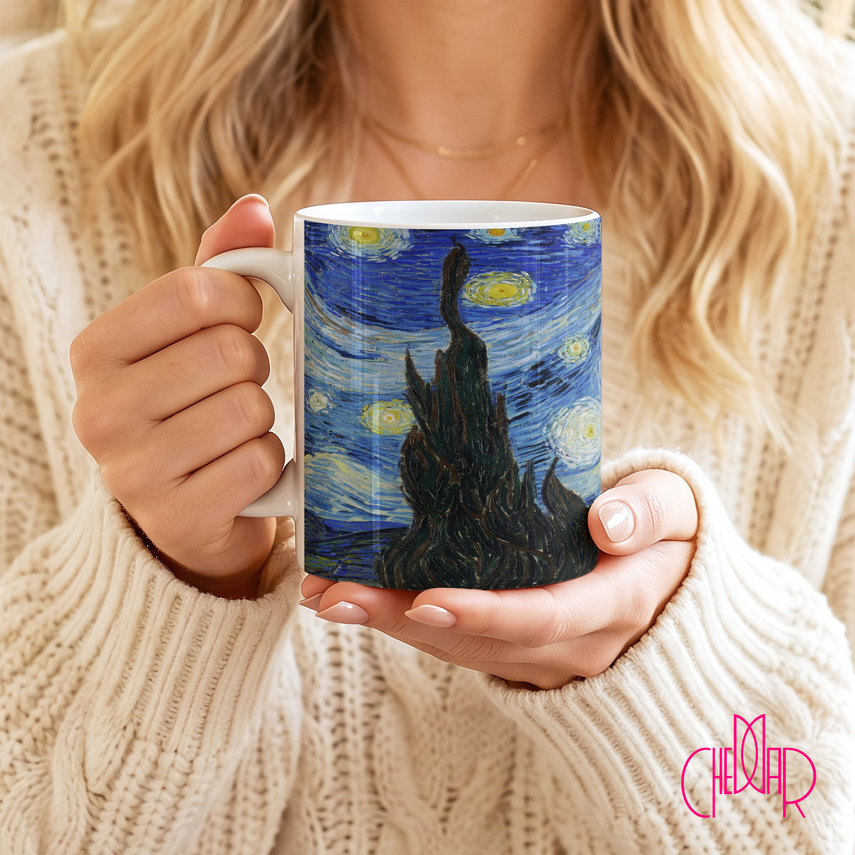 Vincent van Gogh Starry Night - Kubek Ceramiczny | CheddarArt