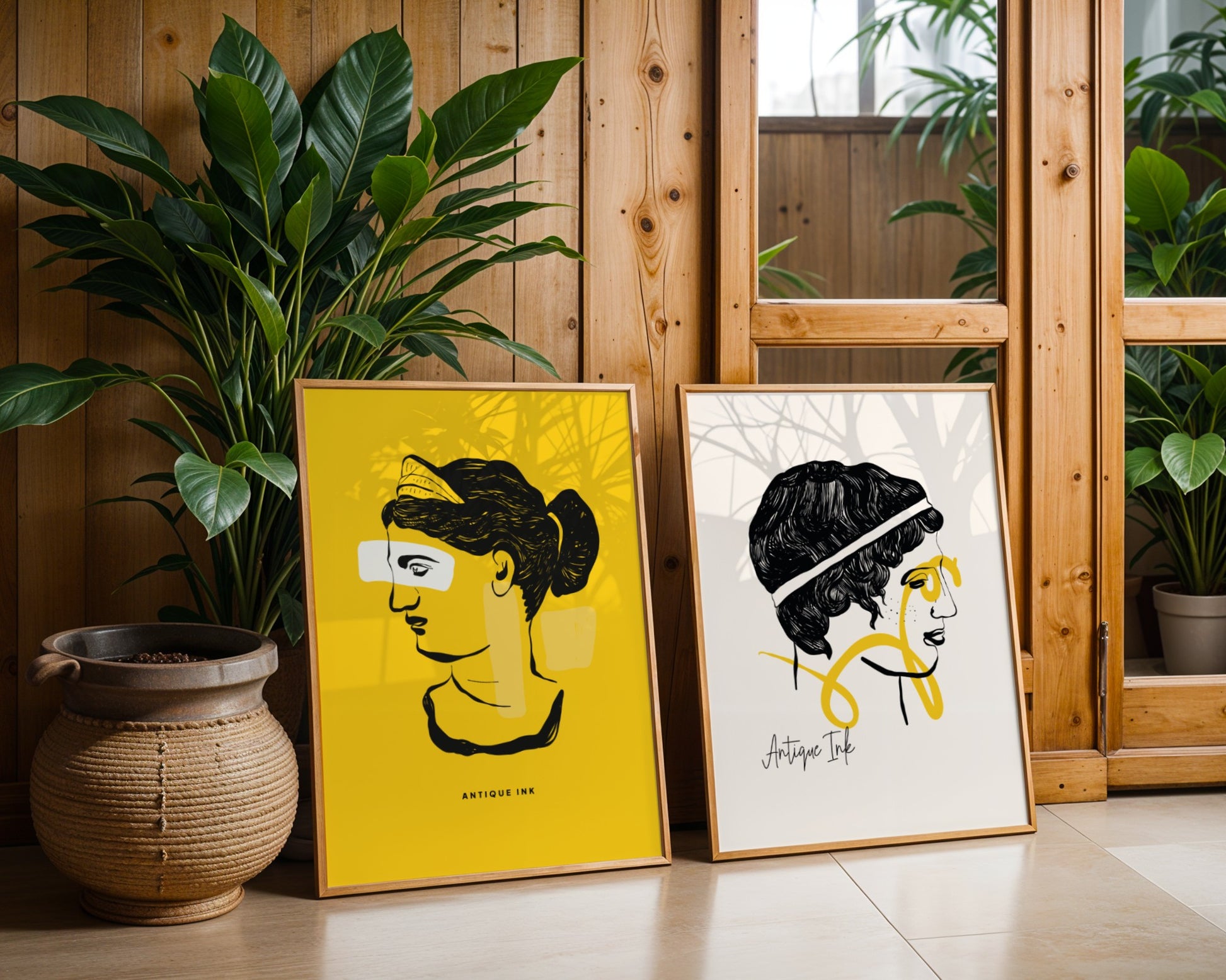 Plakat Modern Art Ancient Ink, zestaw antyczny, klasyka