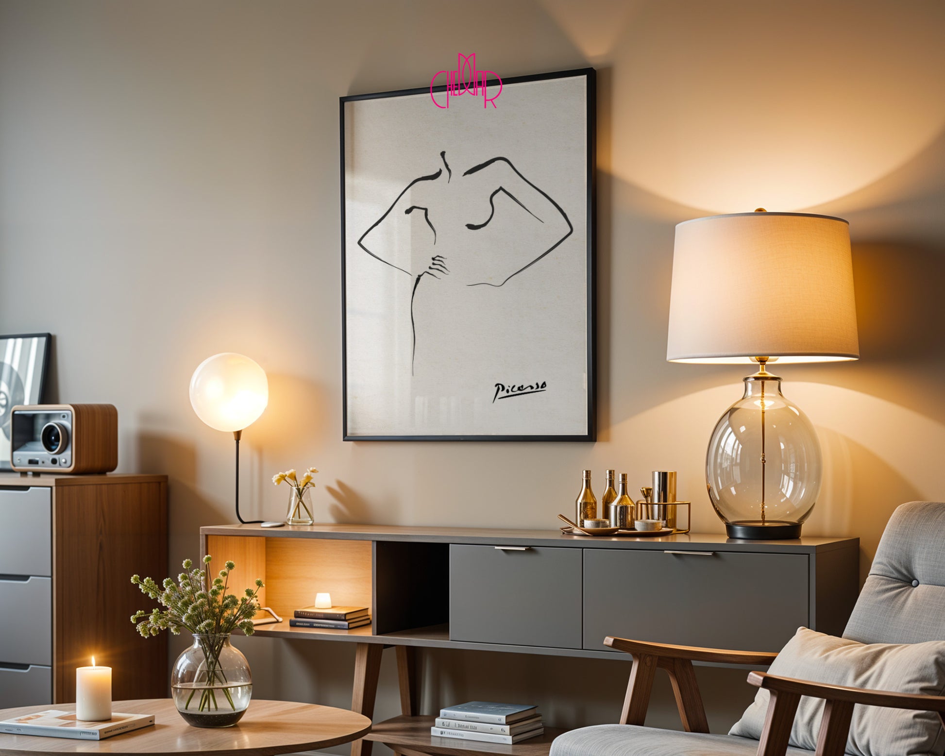 Pablo Picasso – Minimalist Female Form Line Art Sketch