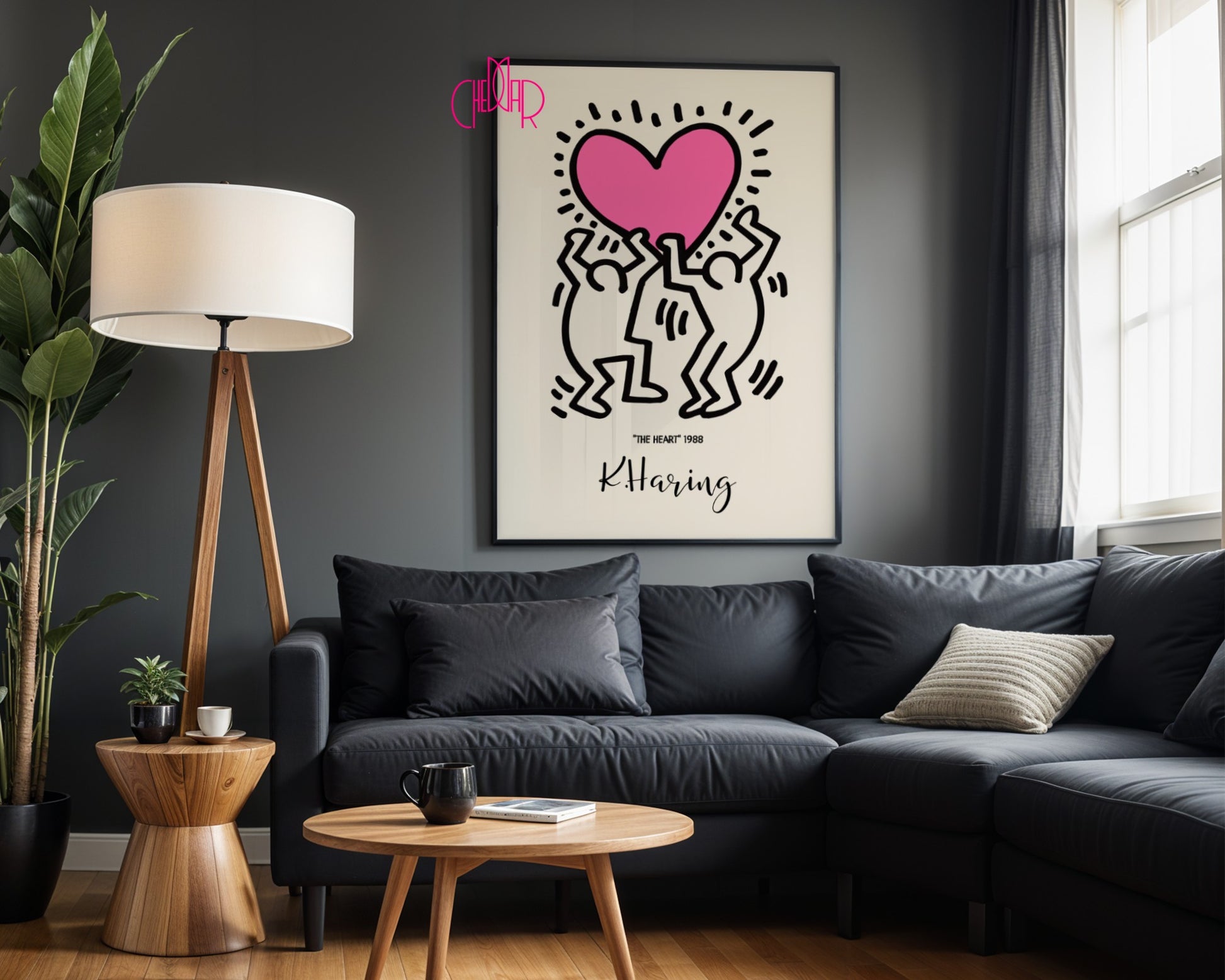 Plakat Keith Haring The Heart, serce 1988, street art, pop art
