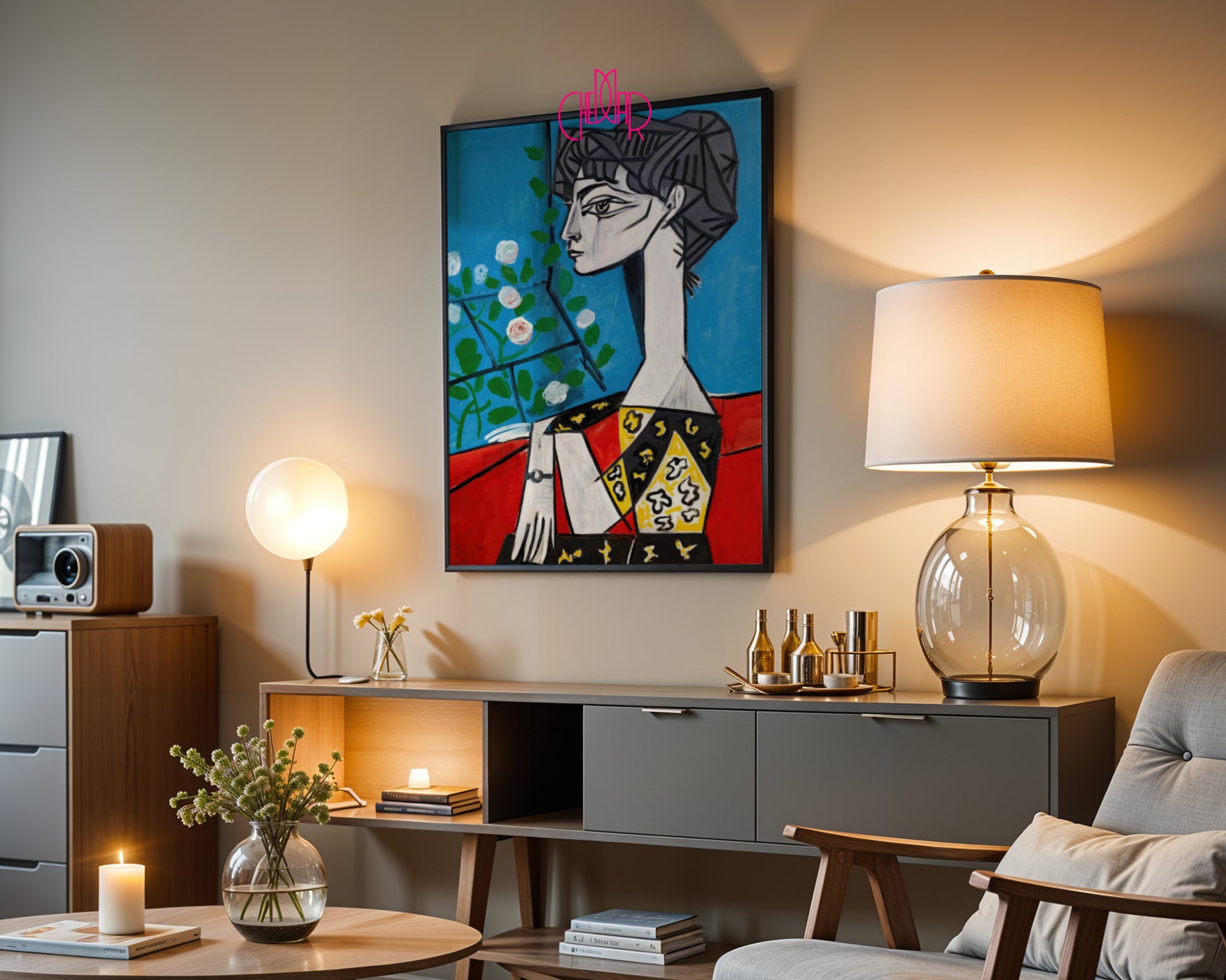 Pablo Picasso – Jacqueline with Flowers Abstract Portrait