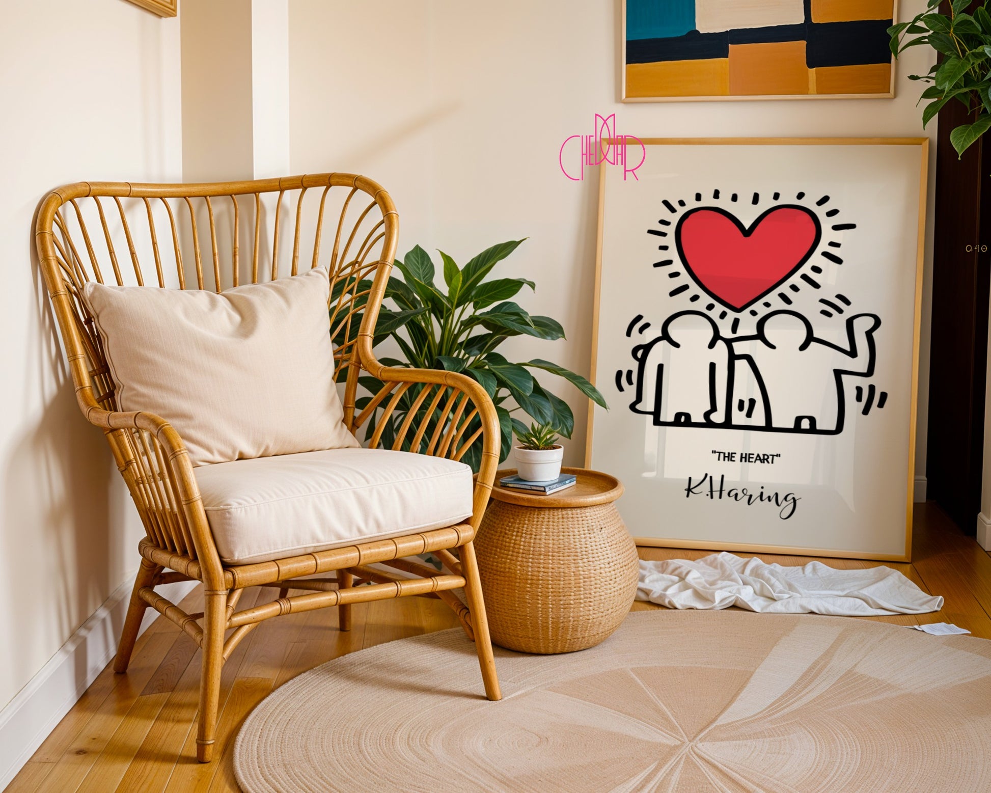 Plakat Keith Haring The Heart, serce, street art, pop art, modernizm