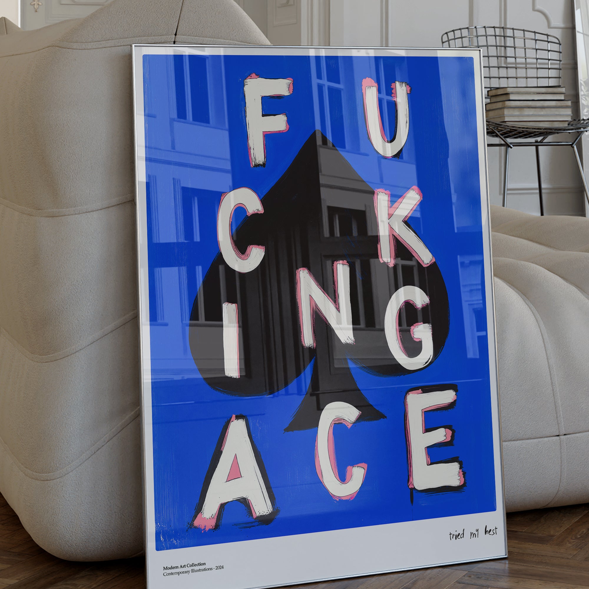 Plakat „Fucking Ace” – Zwycięski Akcent w Twoim Wnętrzu!