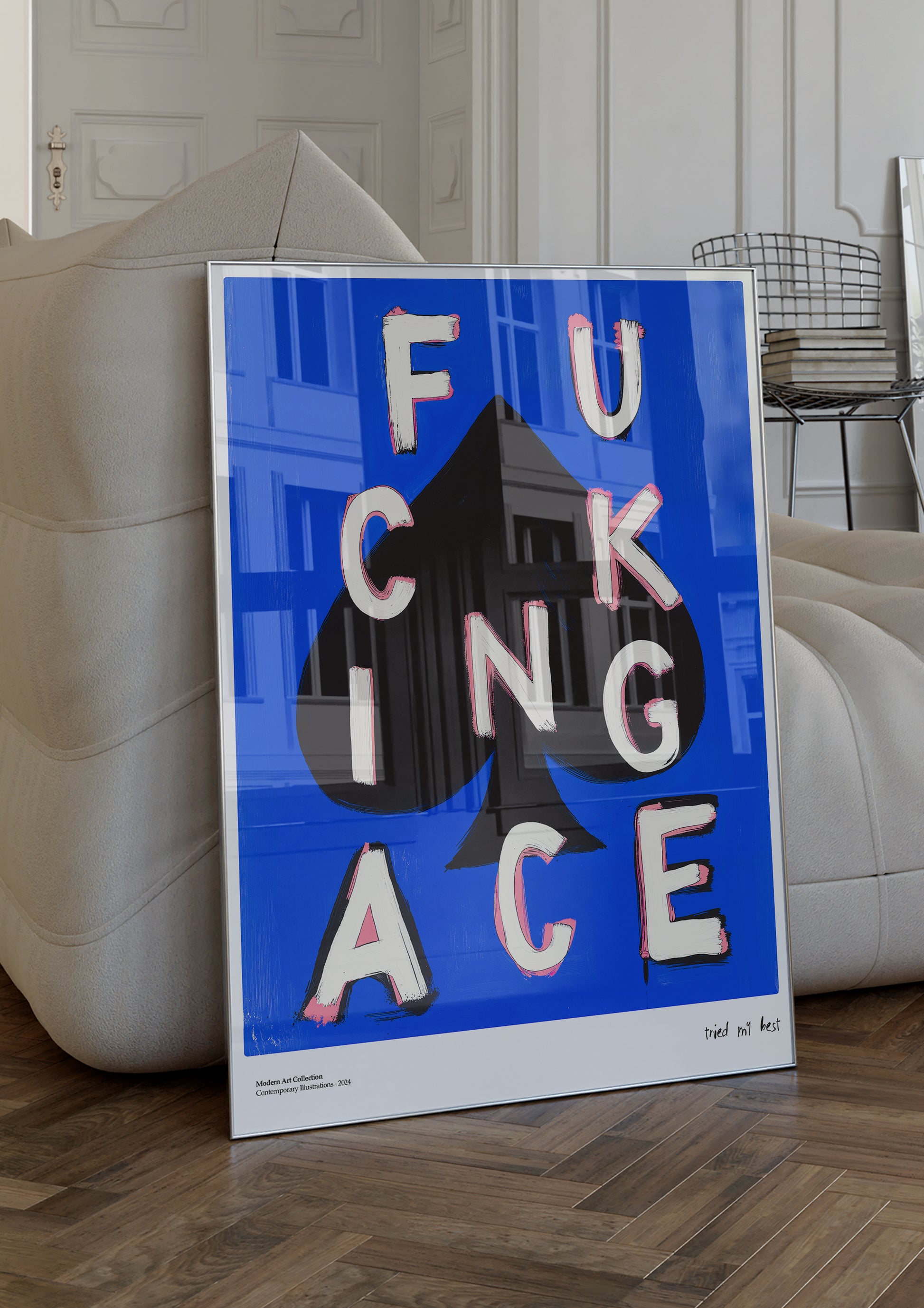 Plakat „Fucking Ace” – Zwycięski Akcent w Twoim Wnętrzu!