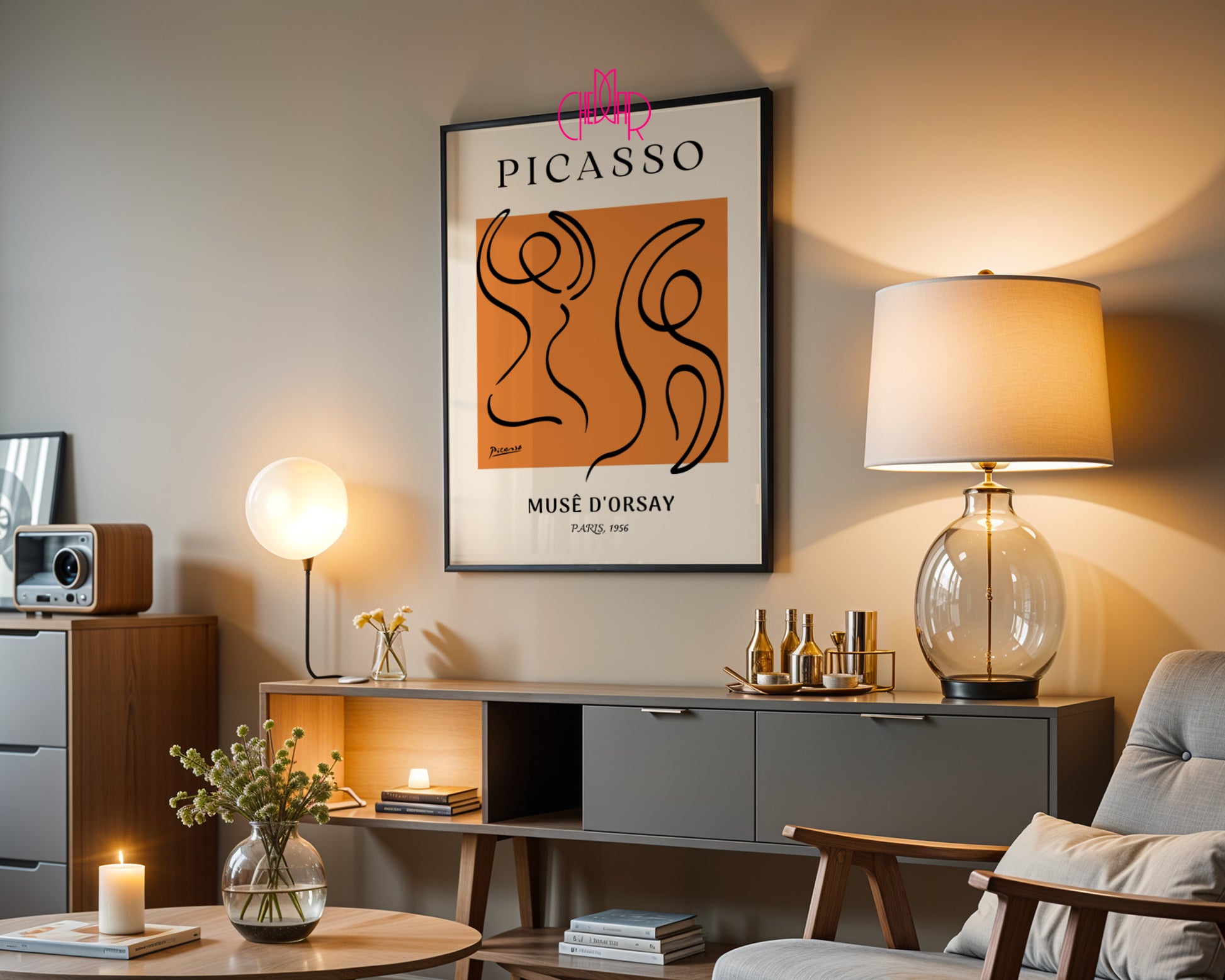 Pablo Picasso – Musée d’Orsay Abstract Figure & Orange Contrast