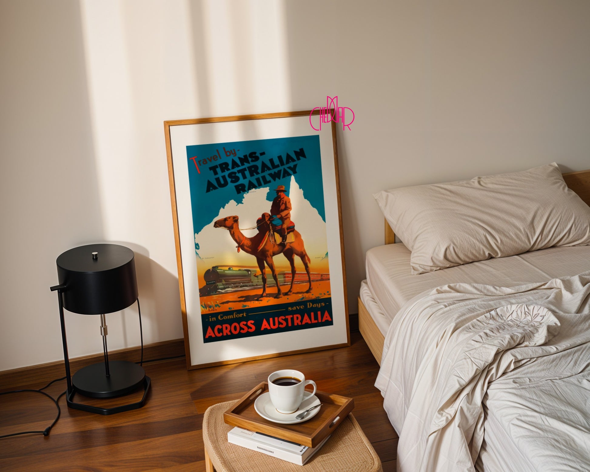 Plakat „Trans Australian Railway” – podróż przez Australię, Vintage/Retro