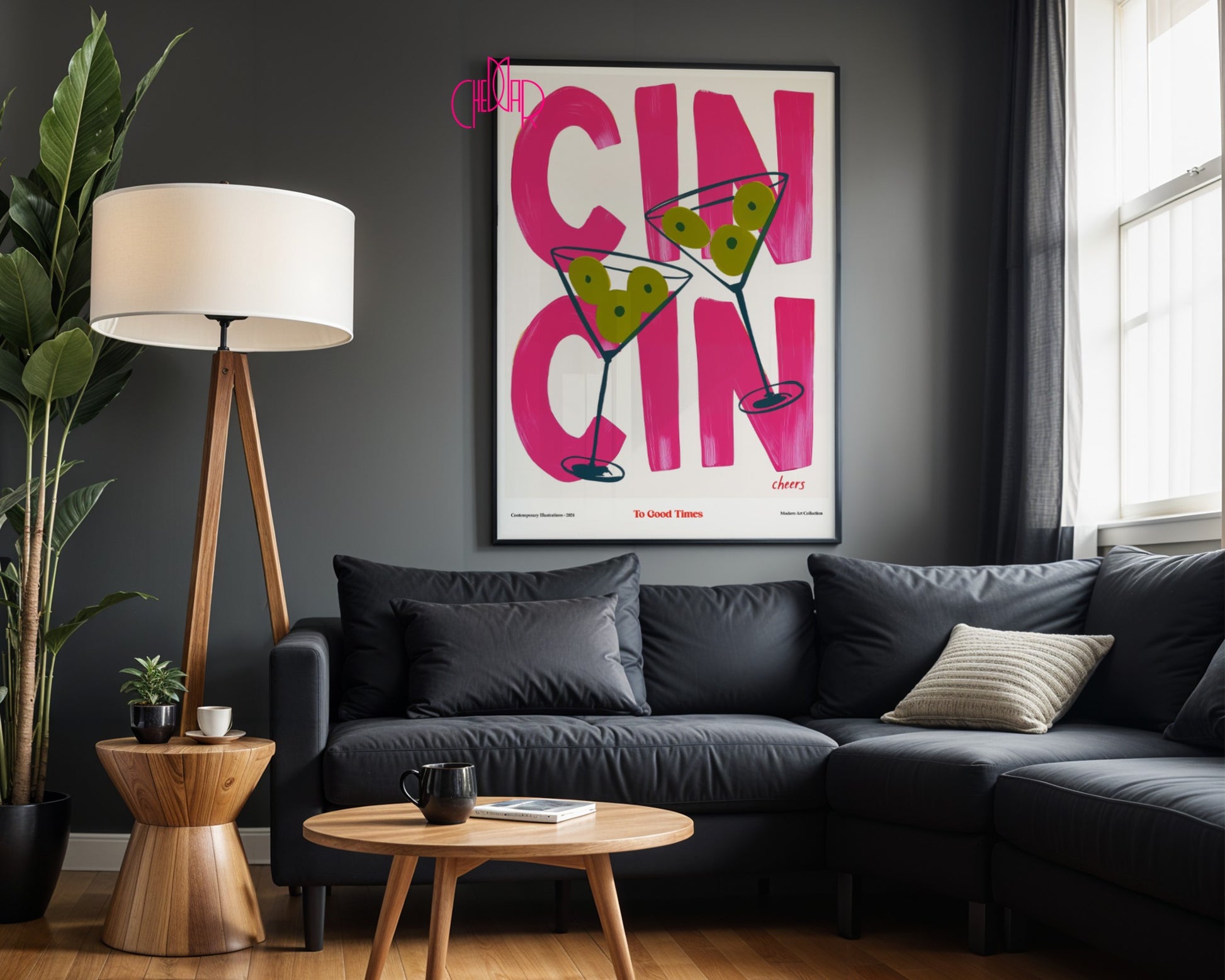Plakat modernistyczny Cin Cin- To Good Times, Cheers