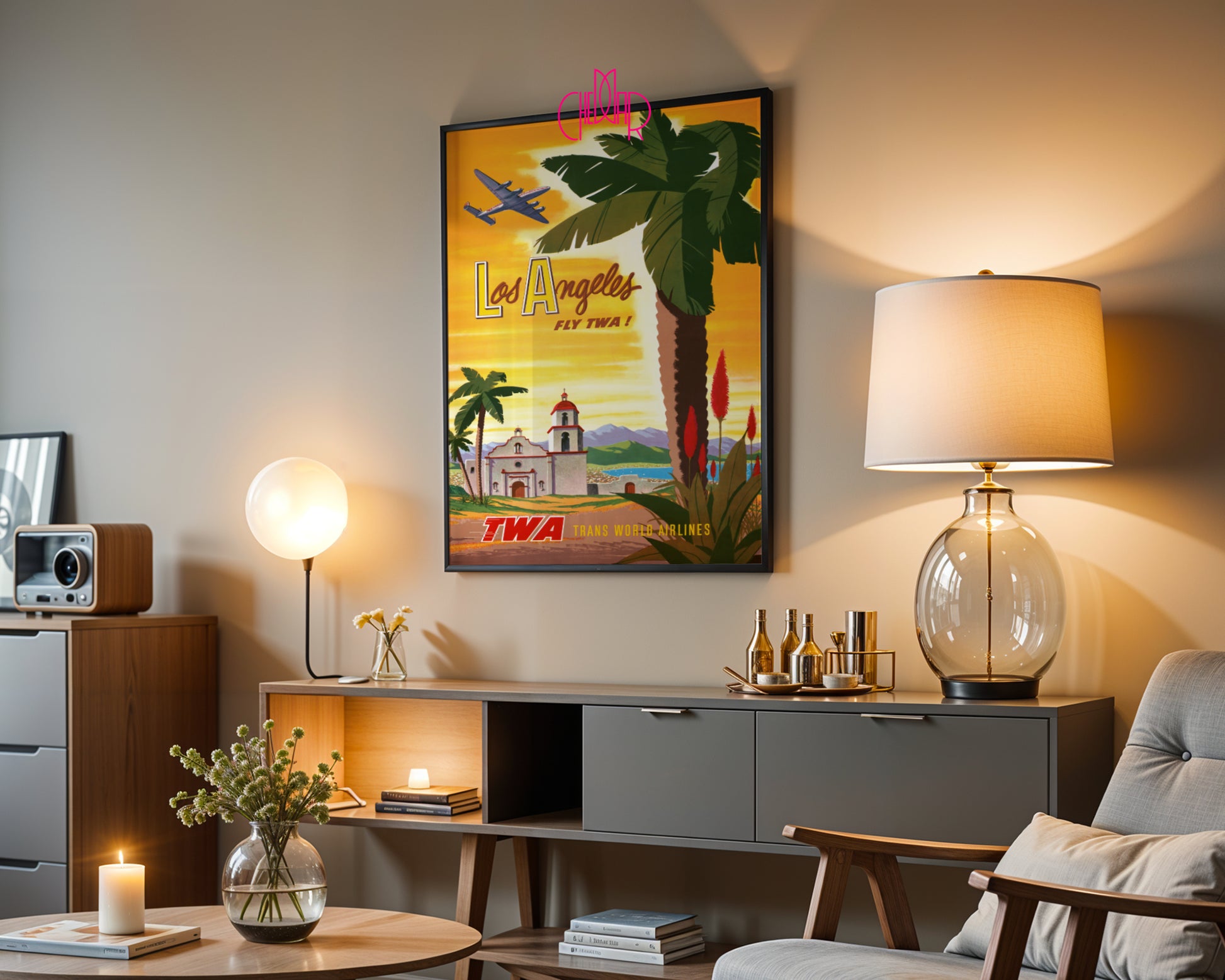 Plakat Los Angeles – Fly TWA, Vintage, Retro, USA