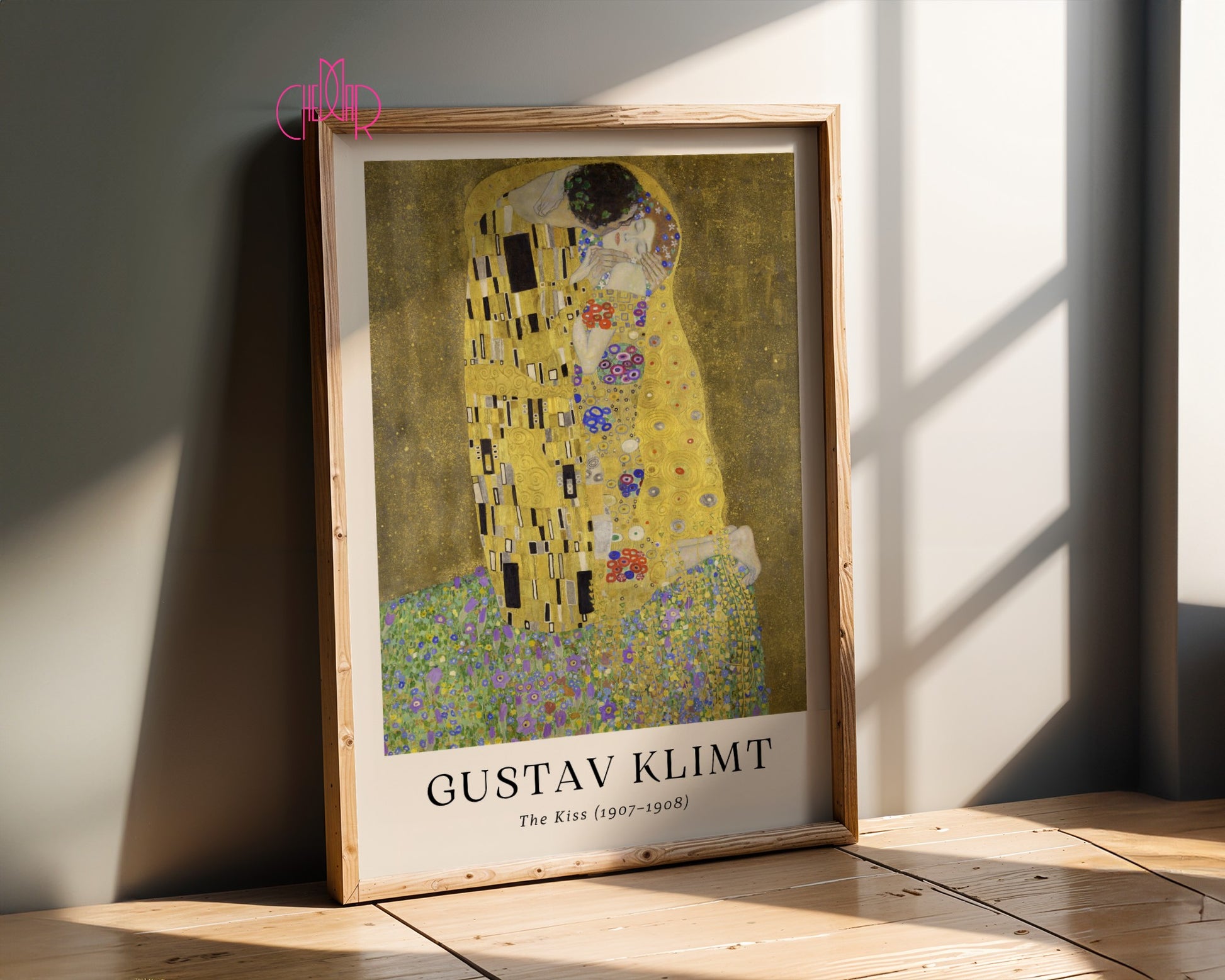 Plakat Plakat Gustaw Klimt The Kiss, pocałunek, obraz, złoty