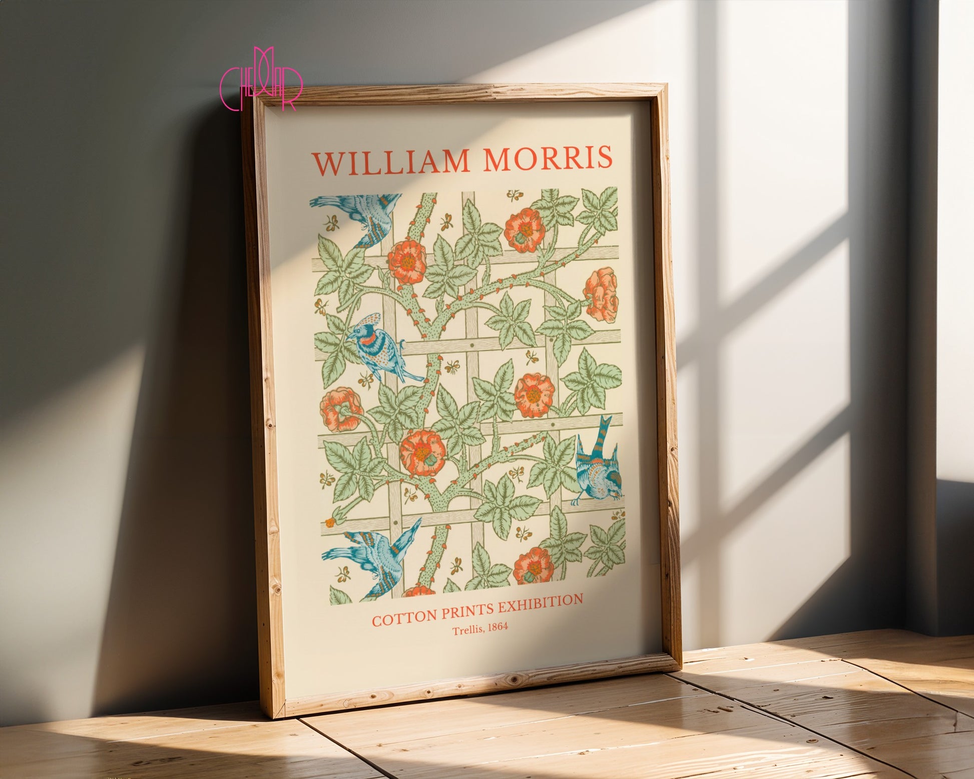 Plakat William Morris – Cotton Prints Exhibition, Trellis, 1864