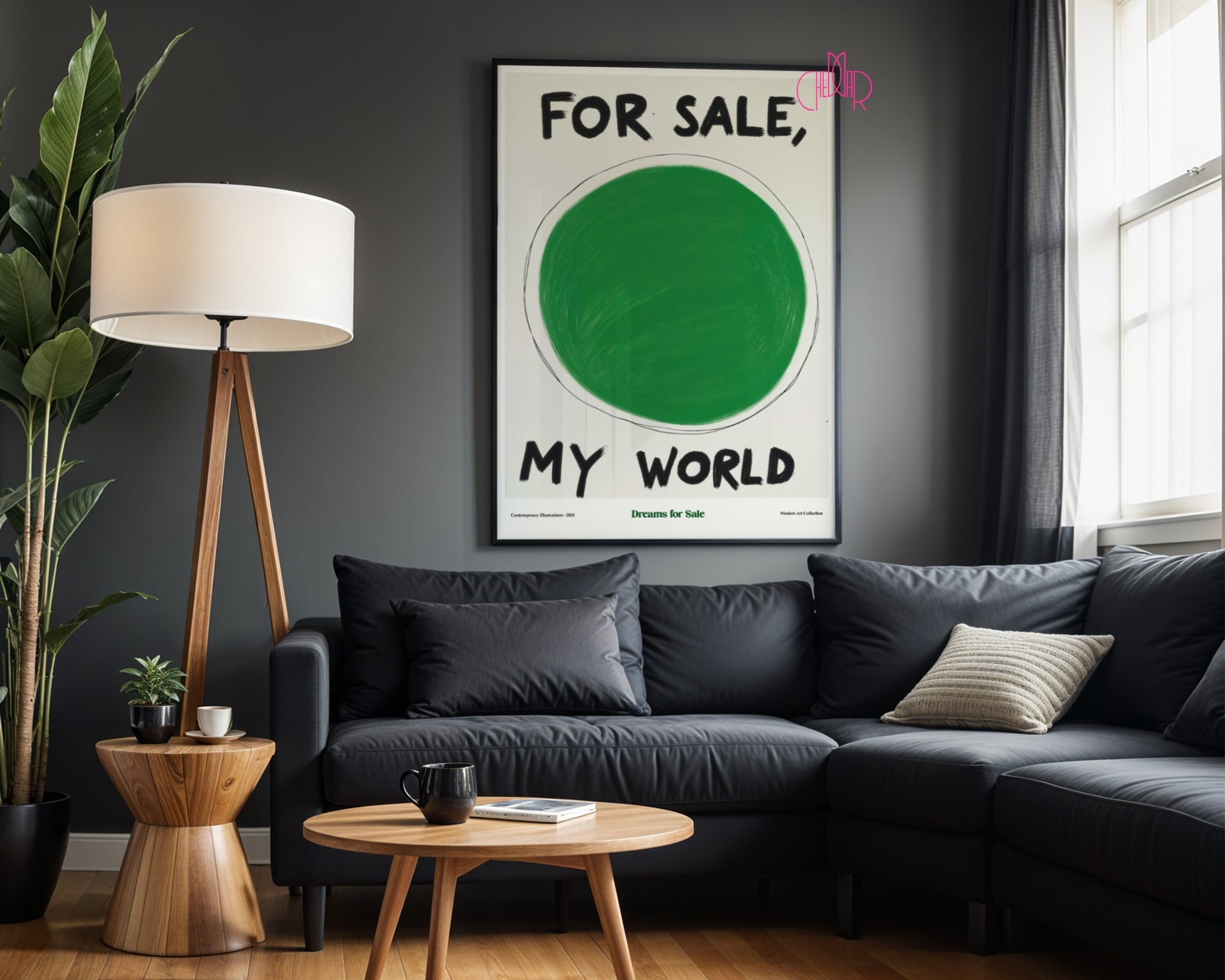 Plakat humorystyczny „Mój Świat na sprzedaż” – współczesny, modernizm