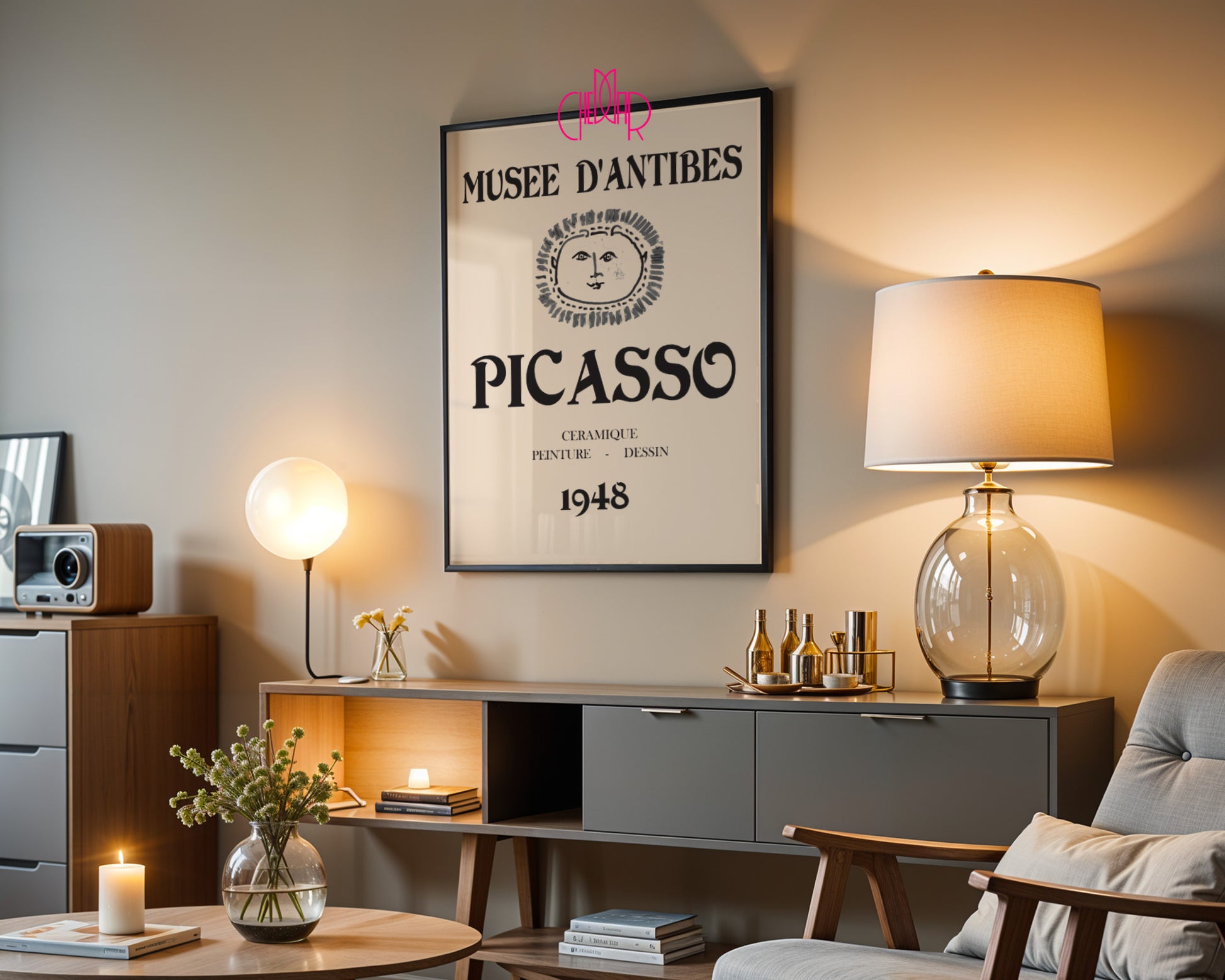 Pablo Picasso – Musée d'Antibes 1948 Ceramic Sun Exhibition Poster