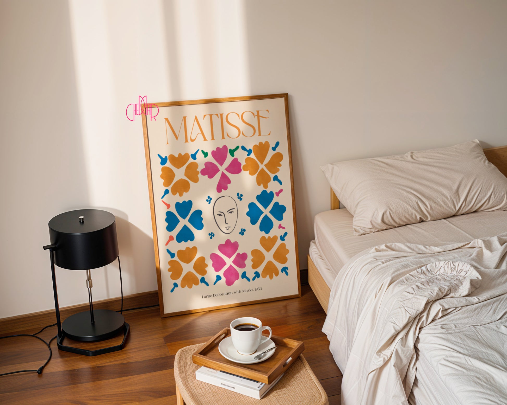 Kwiatowa Symetria: Mask & Petals – Matisse, Large Decoration with Masks