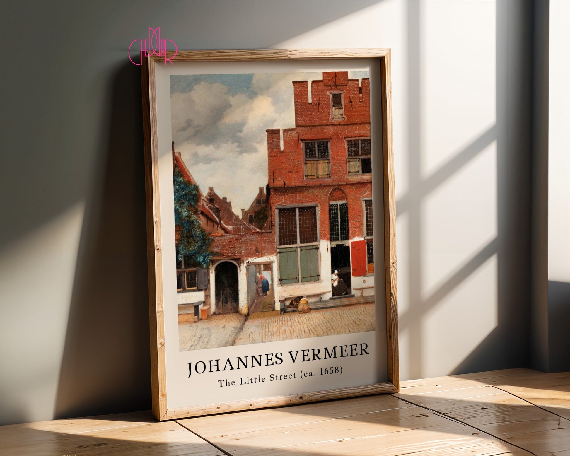 Plakat Johannes Vermeer Mała ulica, zabytkowe budowle, Vintage