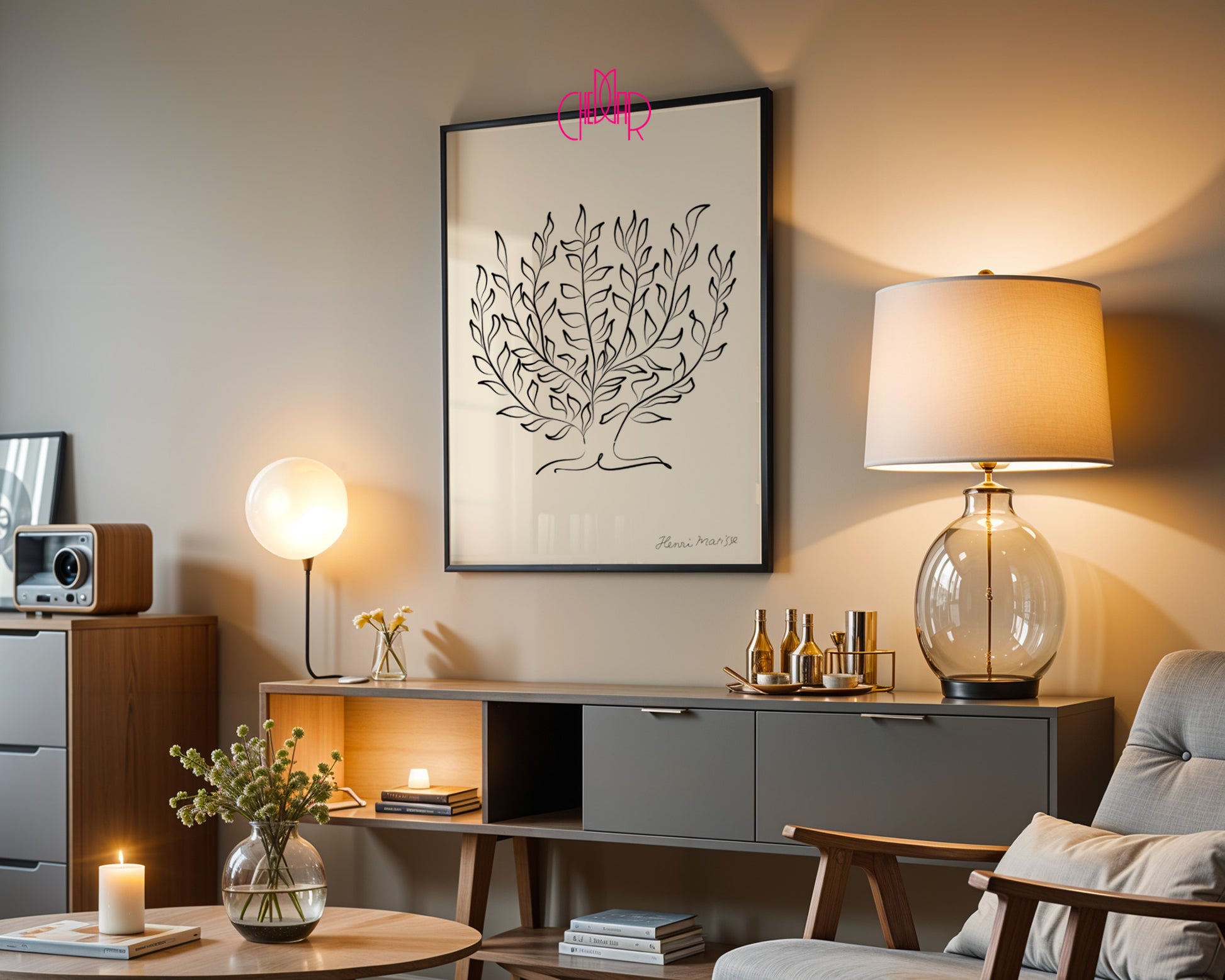 Henri Matisse – Mediterranean Tree: Minimalist Line Art