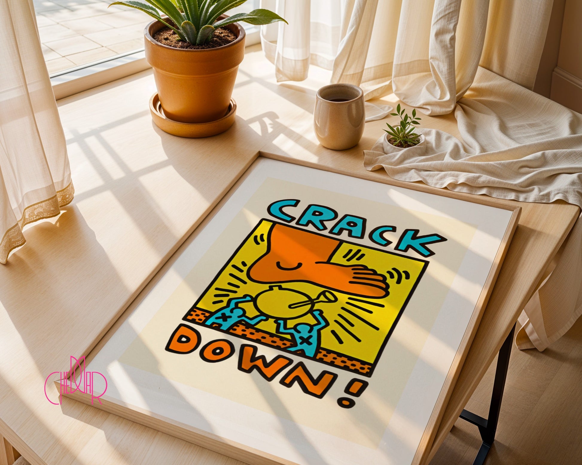 Plakat Keith Haring Crack Down 1986, street art, pop art