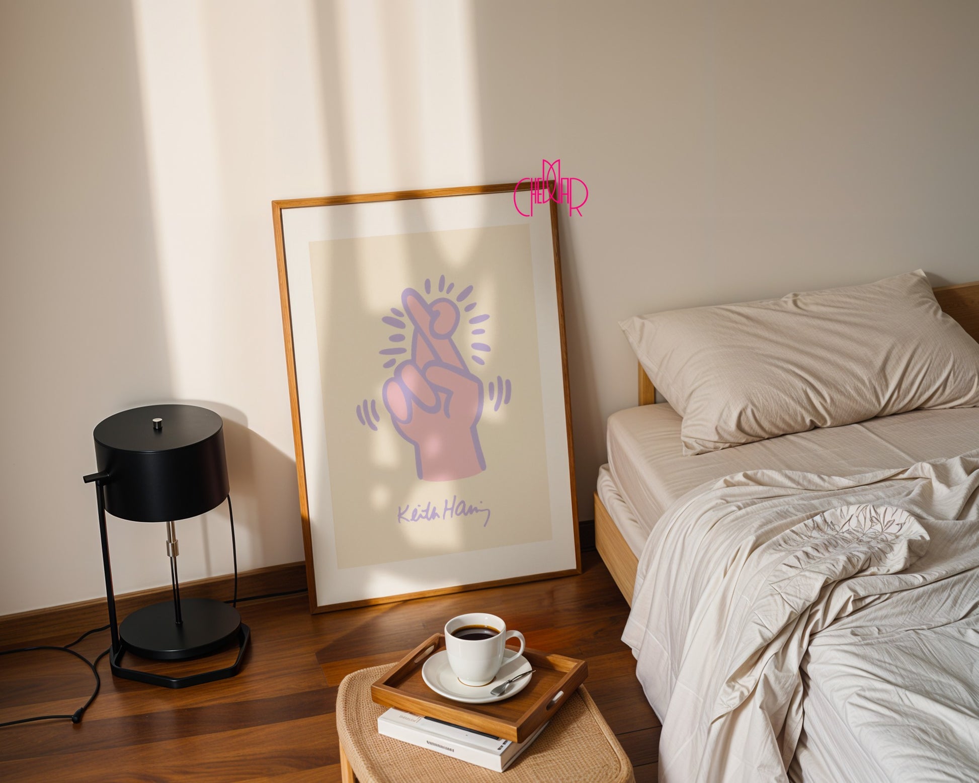 Plakat Keith Haring Crossed Fingers, street art, pop art