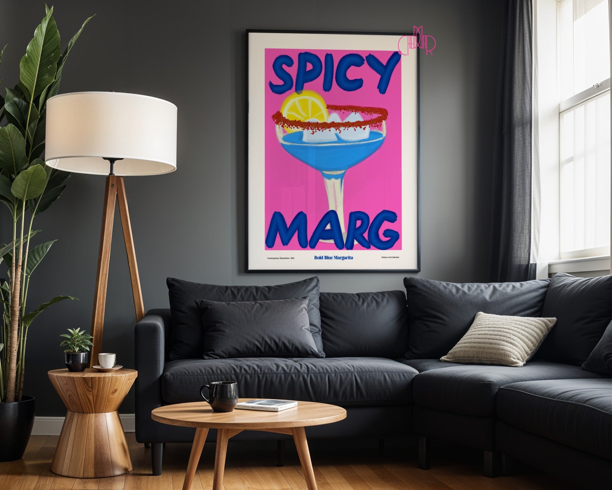 Plakat Spicy Marg,, Bold Blue Margarita, sztuka współczesna
