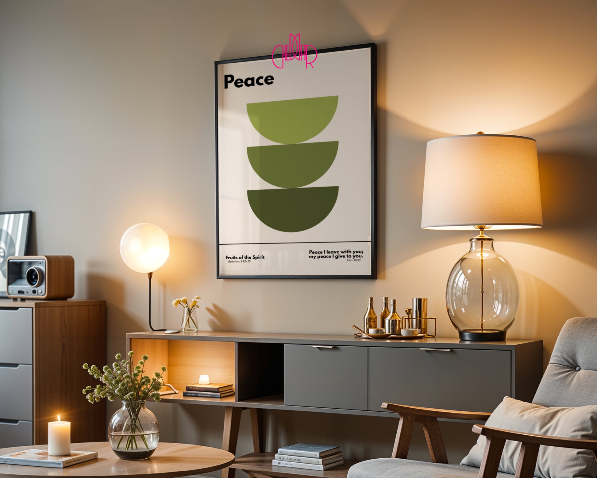 Plakat z serii Bauhaus- Dary Ducha Świętego- pokój