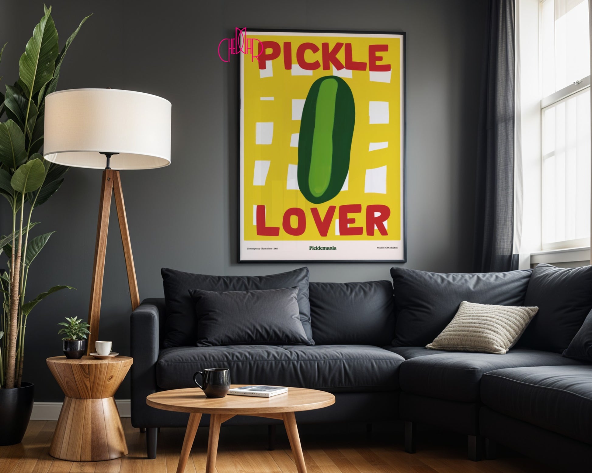 Plakat Pickle Lover, miłośnicy pikli, modernizm, sztuka współczesna,
