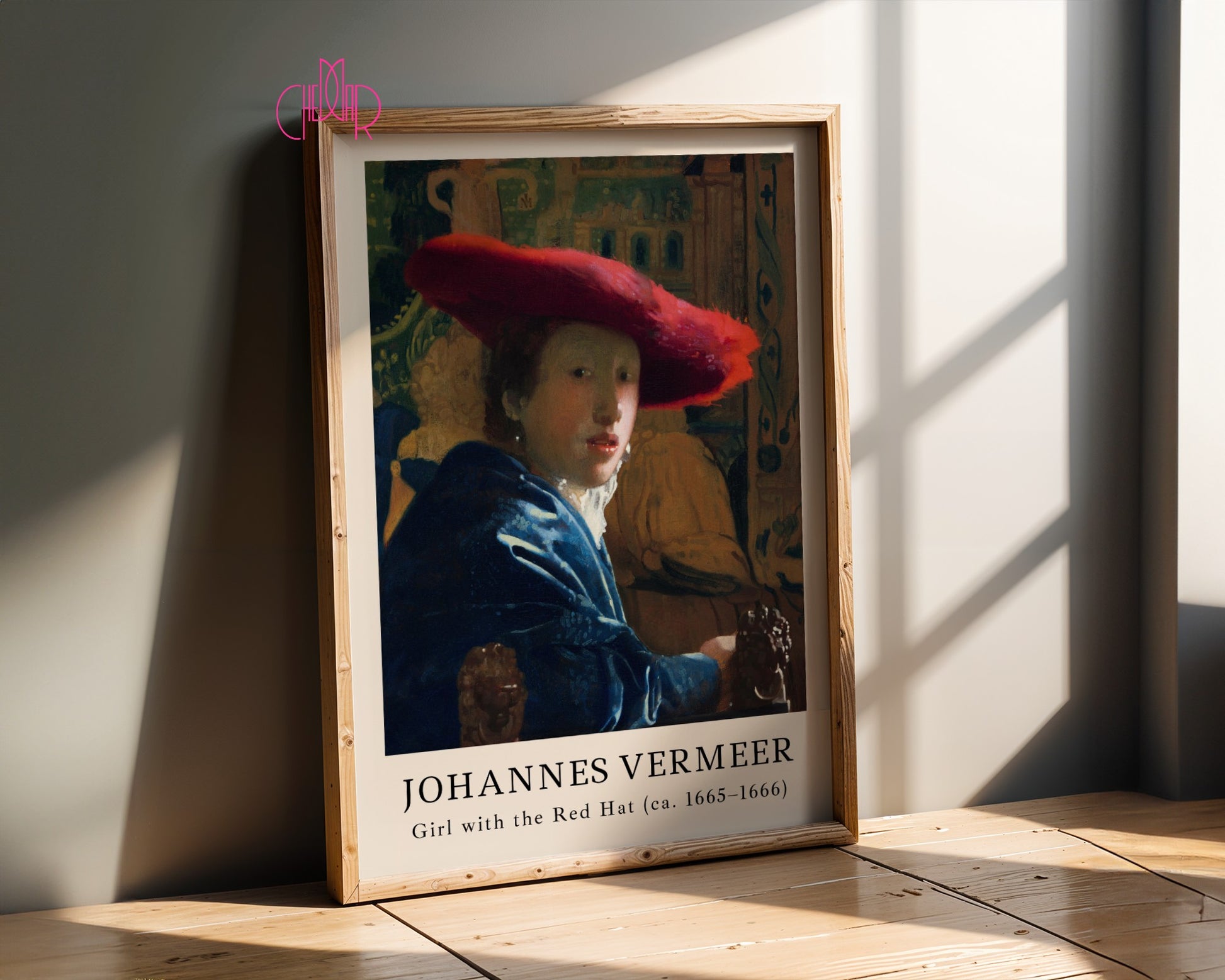 Plakat Johannes Vermeer Dziewczyna w czerwonym kapeluszu, Vintage