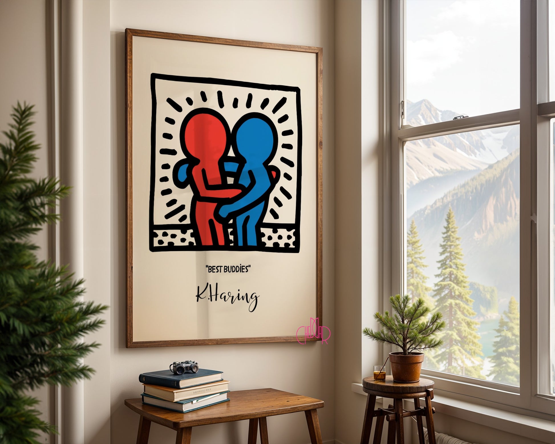 Plakat Keith Haring Best Buddies, street art, pop art, modernizm