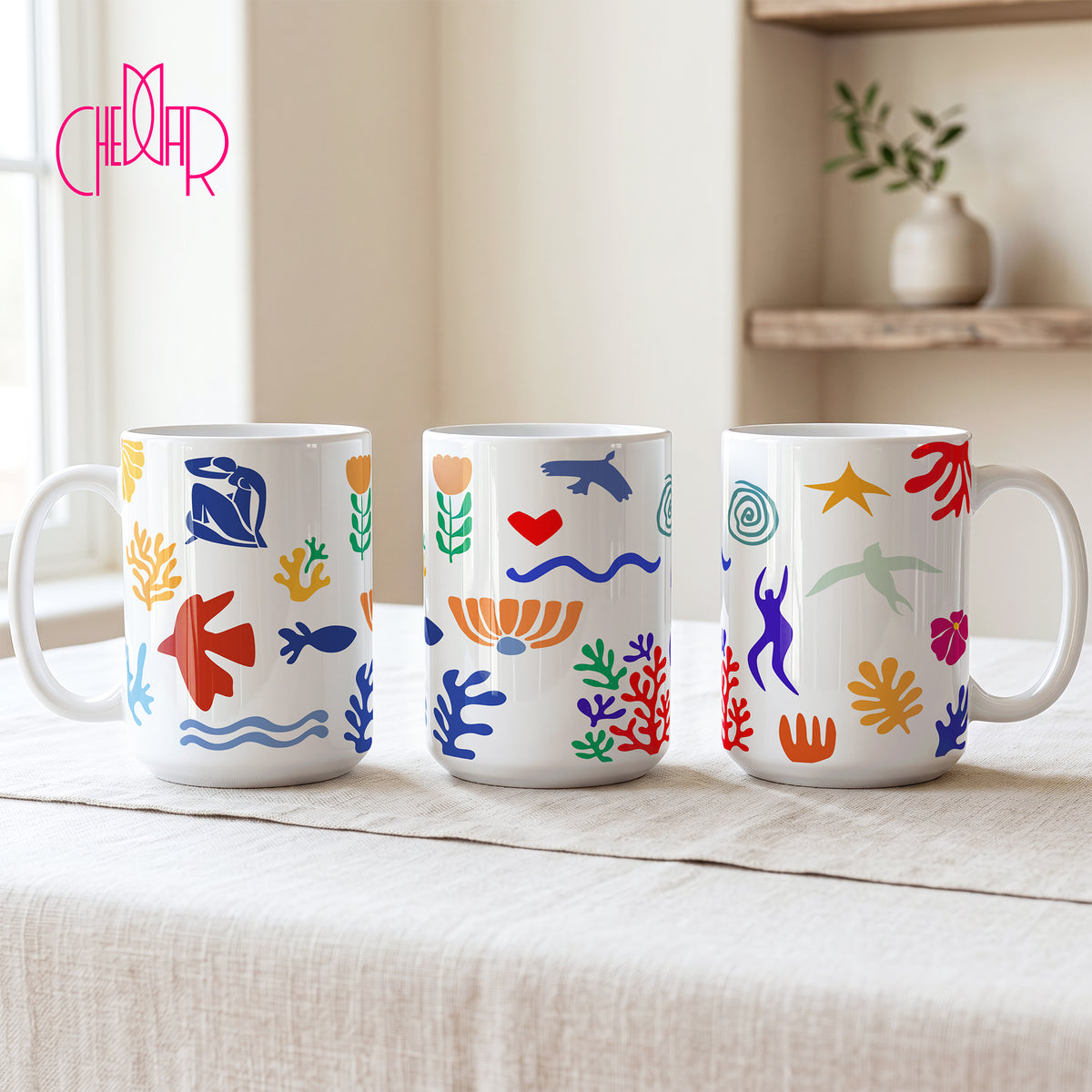 Henri Matisse Wycinanki Organiczne - Kubek Ceramiczny | CheddarArt