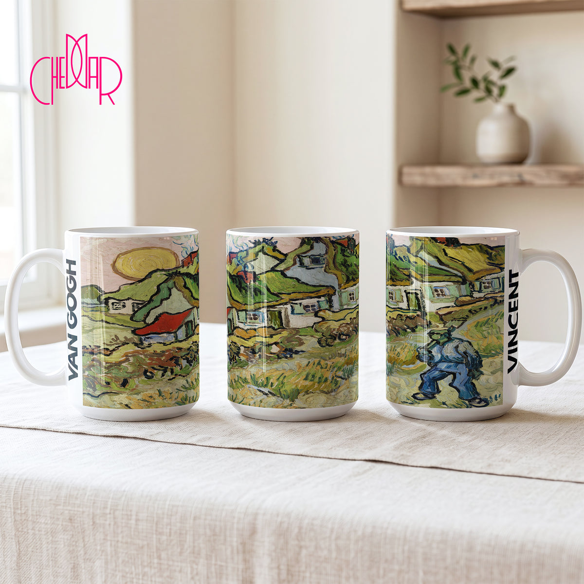 Vincent van Gogh Cottages - Kubek Ceramiczny | CheddarArt