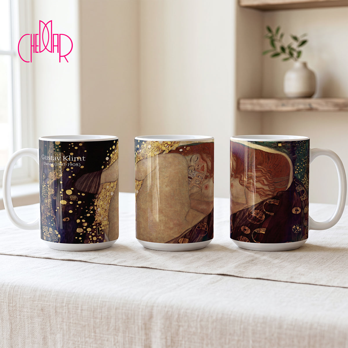 Gustav Klimt Danae - Kubek Ceramiczny Artystyczny | CheddarArt
