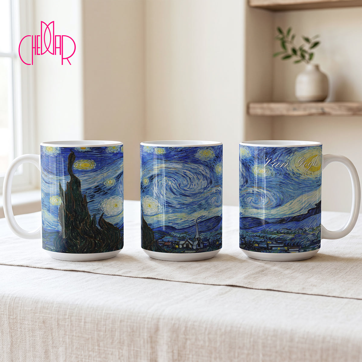 Vincent van Gogh Starry Night - Kubek Ceramiczny | CheddarArt