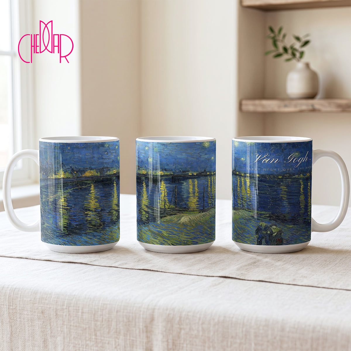 Vincent van Gogh Starry Night Over the Rhone - Kubek | CheddarArt