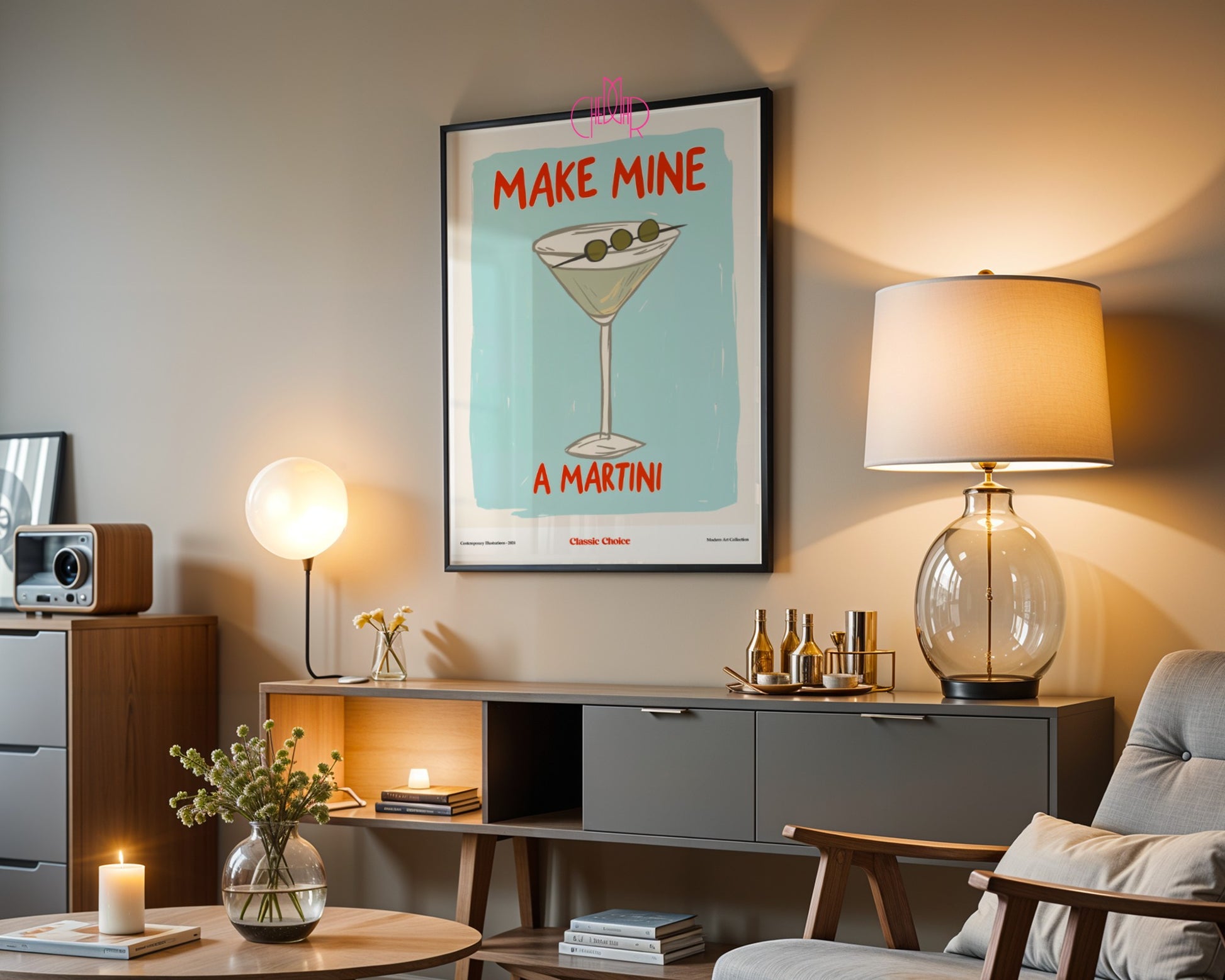 Plakat Make Mine A Martini, Klasyczny wybór, modernizm, współczesność