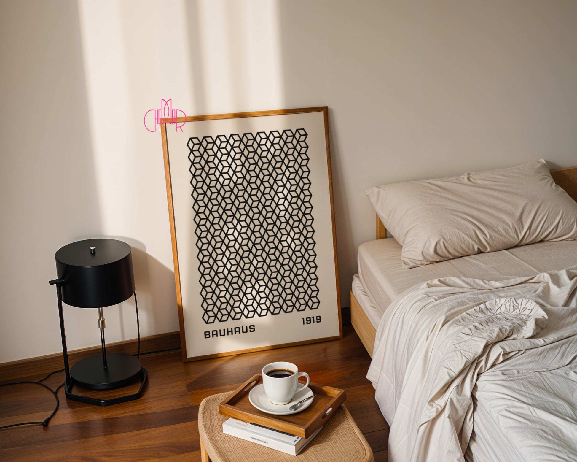 Plakat Bauhaus- geometryczne kształty, wystawa 1919, retro, vintage,