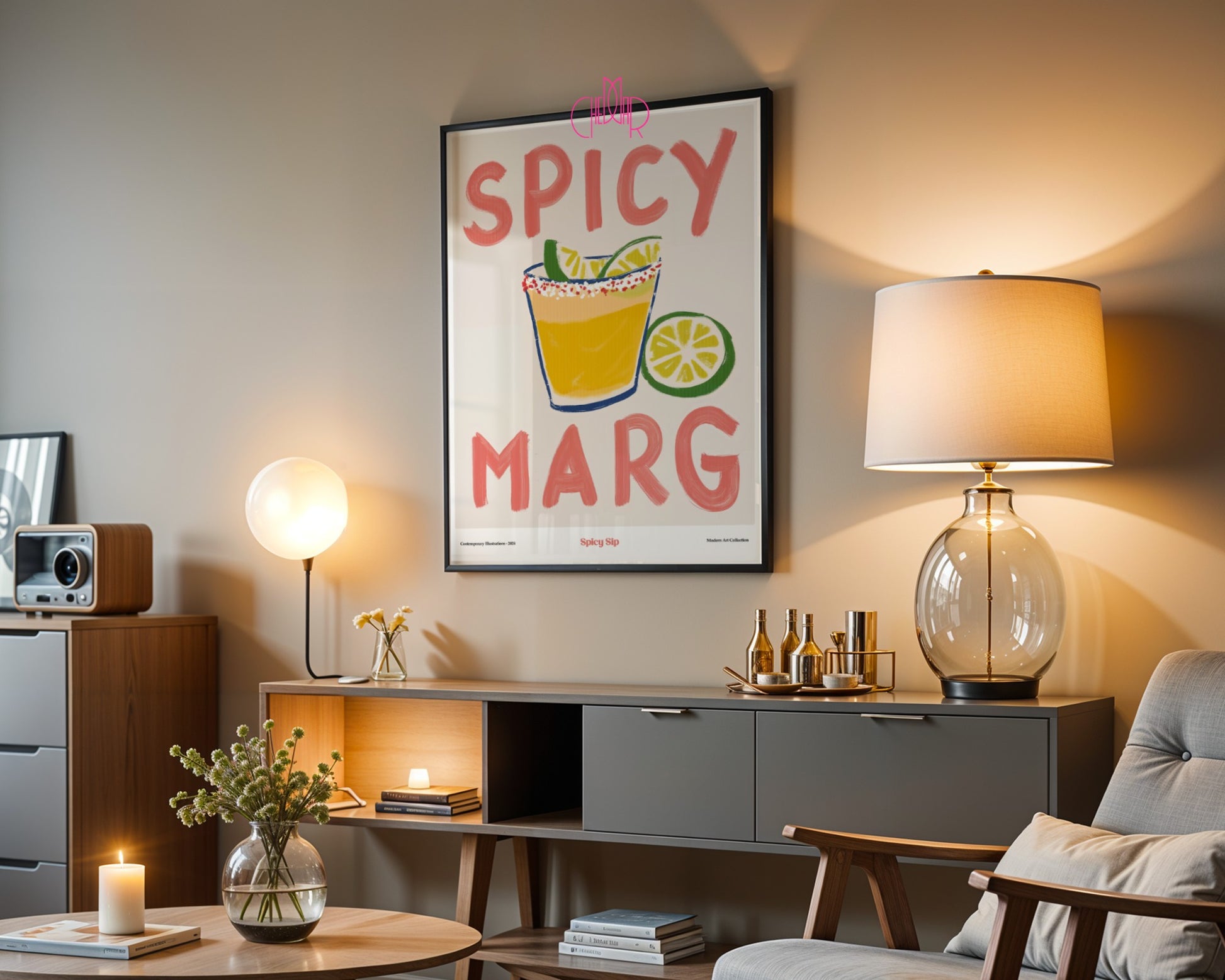 Plakat Spicy Marg, Spicy Sip, modernizm, sztuka współczesna