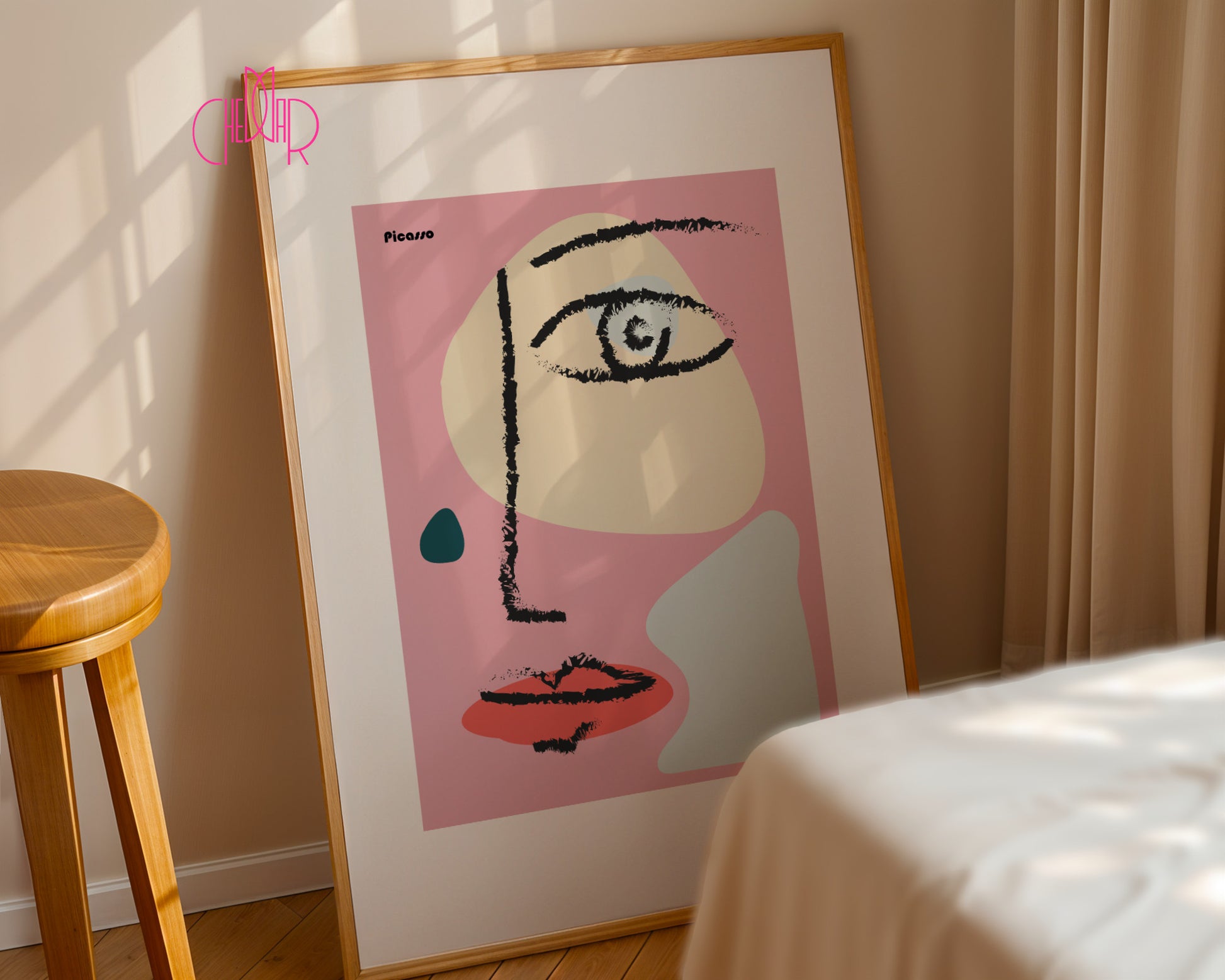 Pablo Picasso – Pink Abstract Face & Bold Expressions