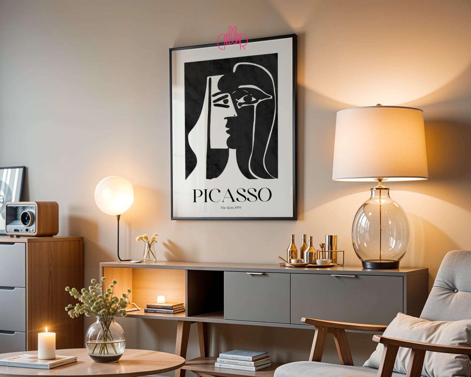 Picasso – The Kiss (Pocałunek) 1979 | Plakat Galeryjny Monochrome