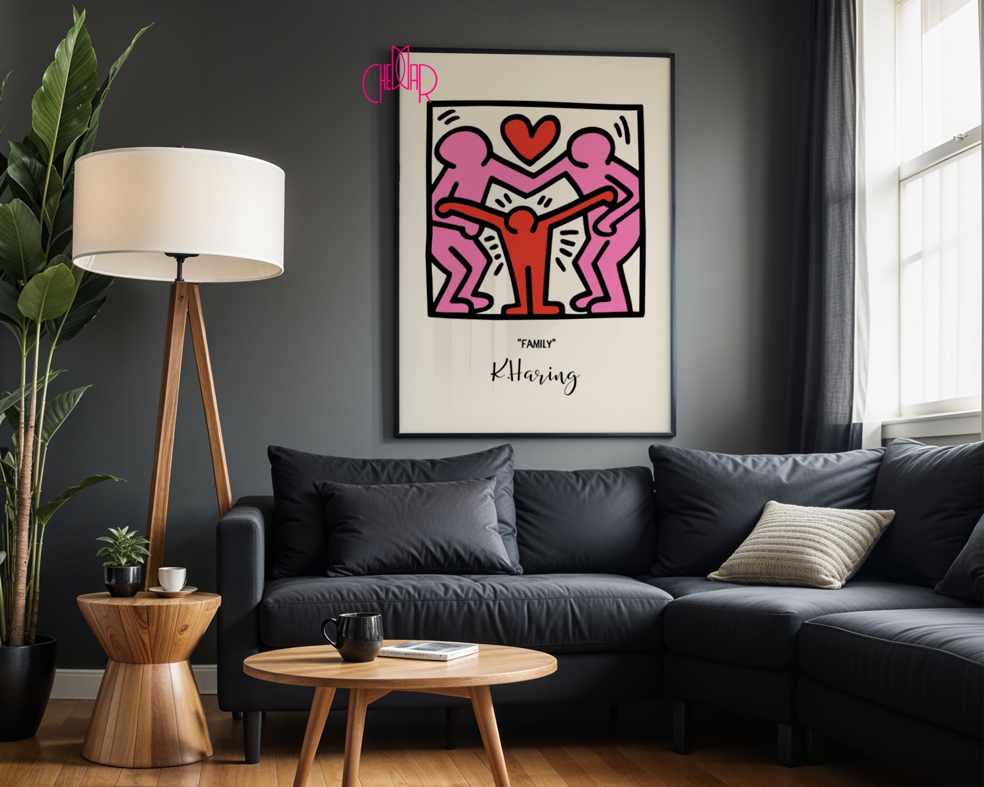 Plakat Keith Haring Family, rodzina, street art, pop art