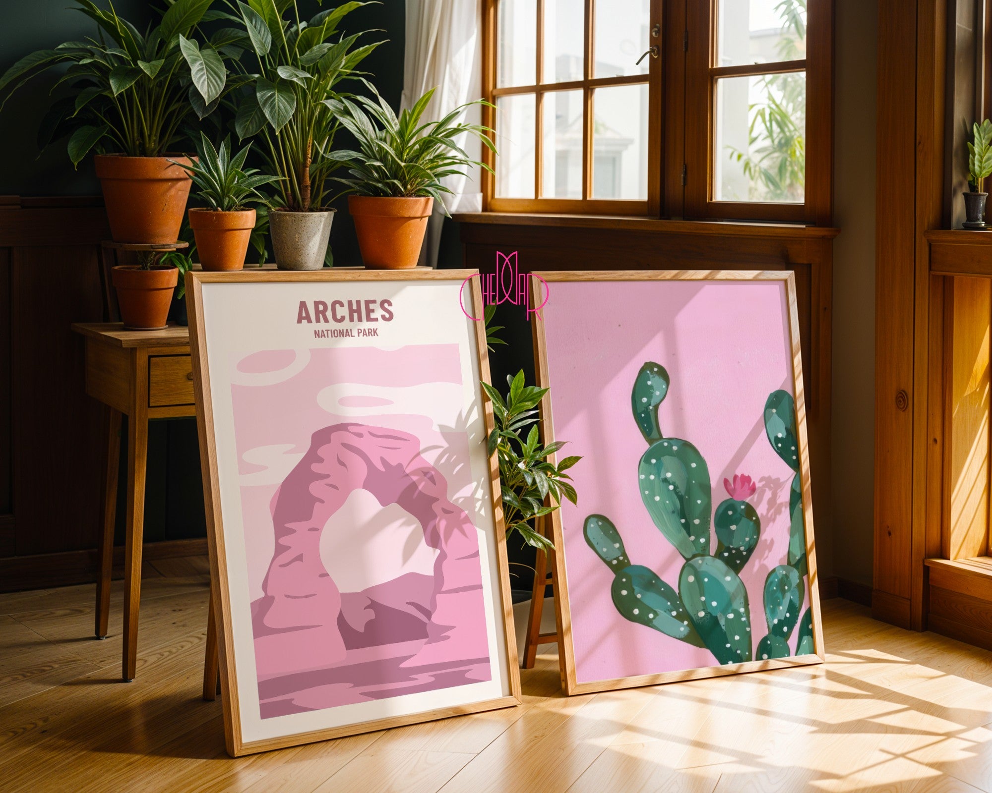 Plakat Park Narodowy i Kaktus, pustynia i natura, sztuka współczesna