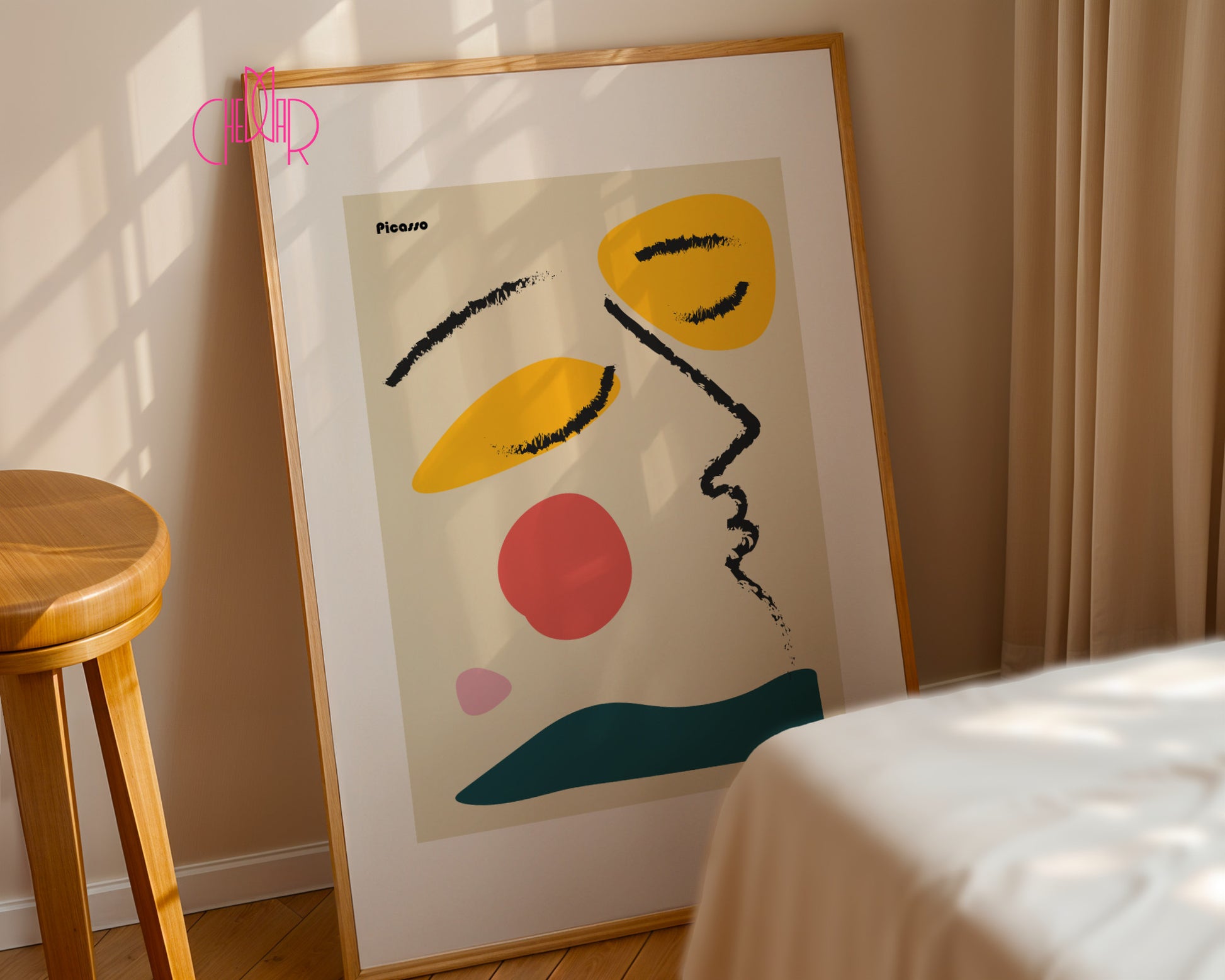 Pablo Picasso – Minimalist Abstract Profile & Warm Shapes