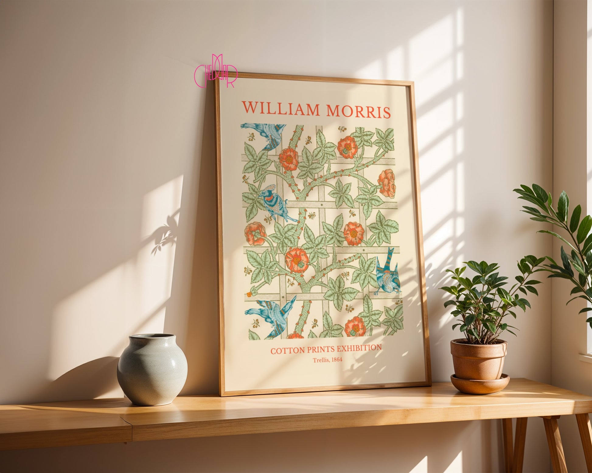 Plakat William Morris – Cotton Prints Exhibition, Trellis, 1864