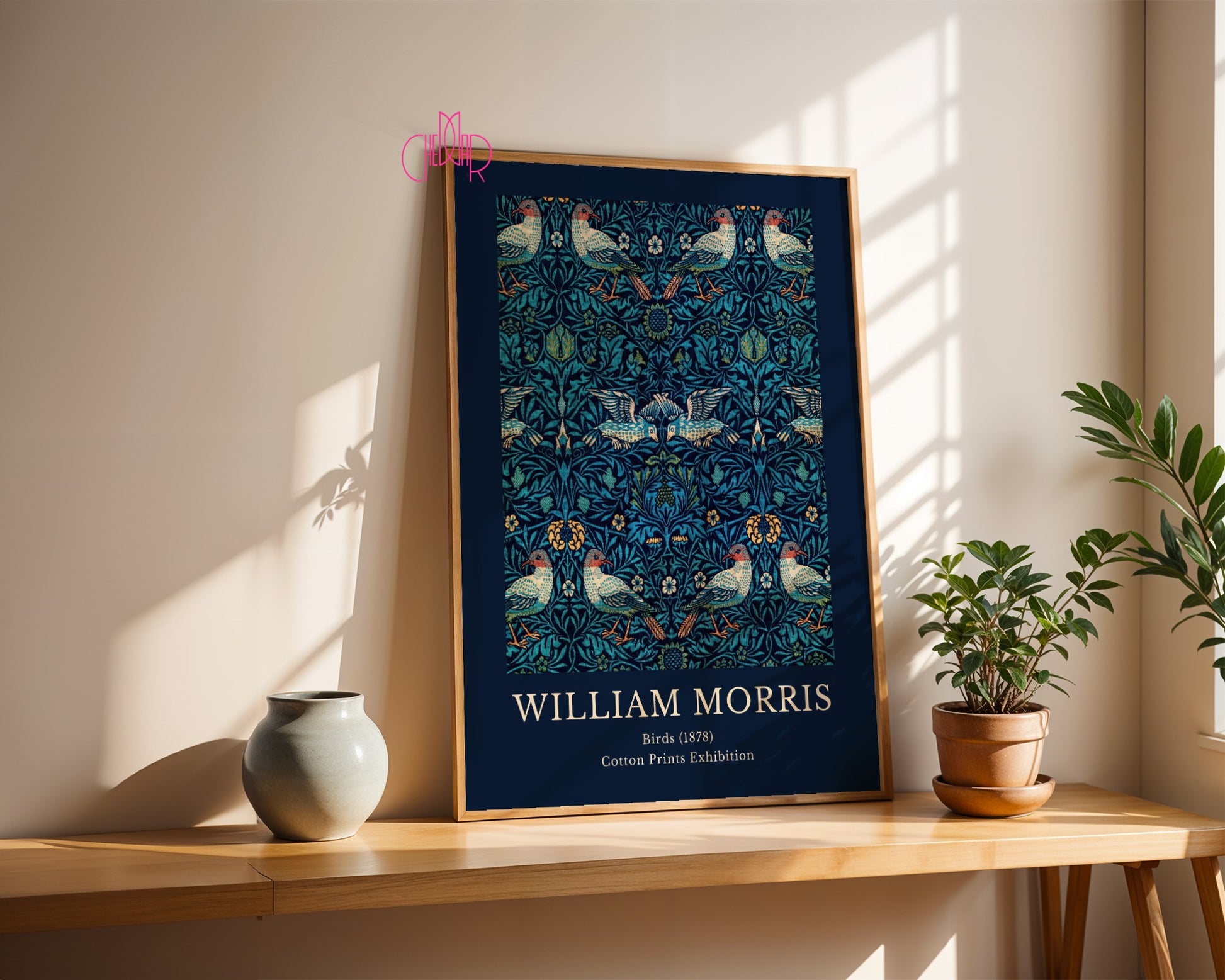 Plakat William Morris Cotton Print Exhibition Birds 1878, ptaki