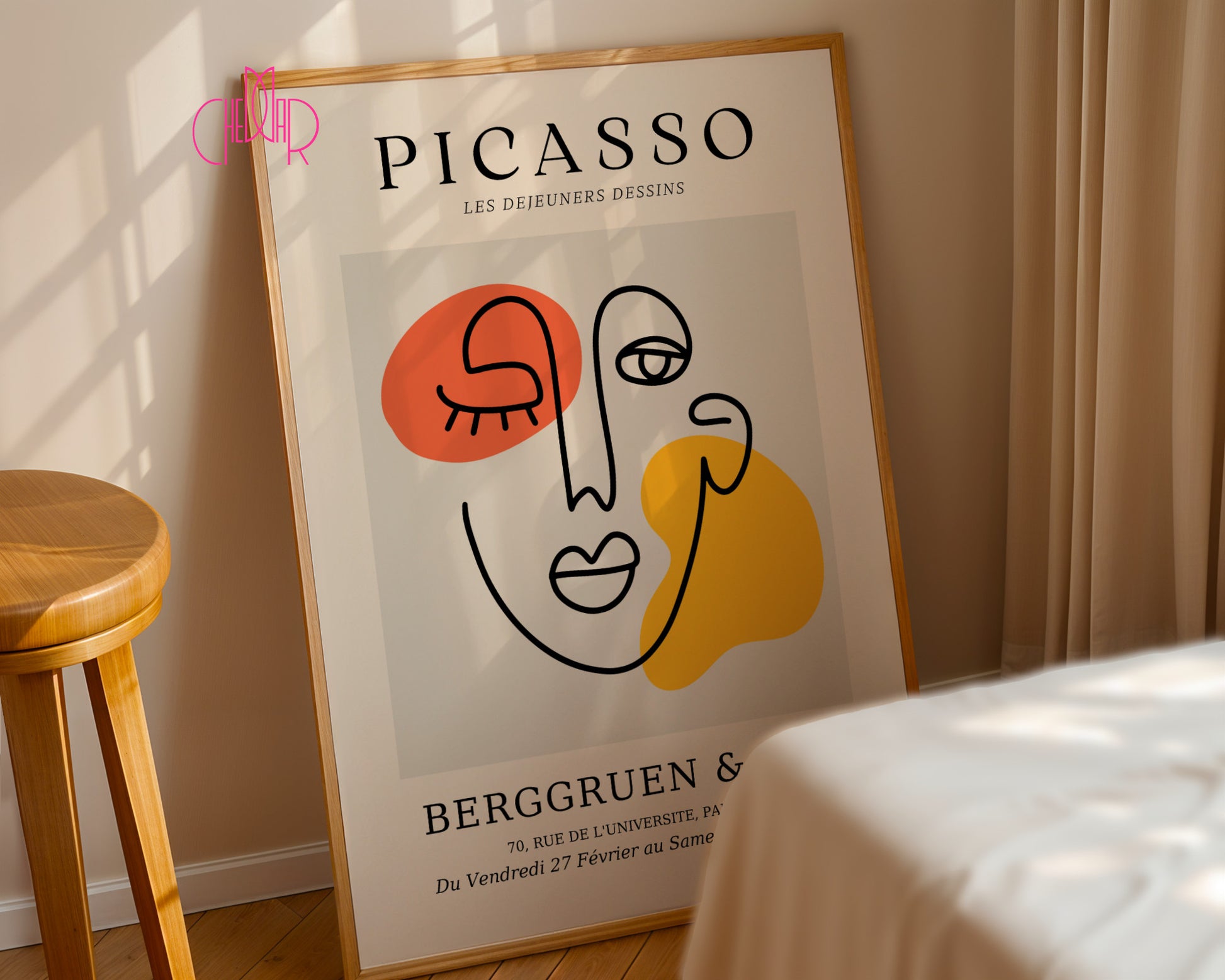 Picasso – Abstract Face & Colorful Shapes Poster