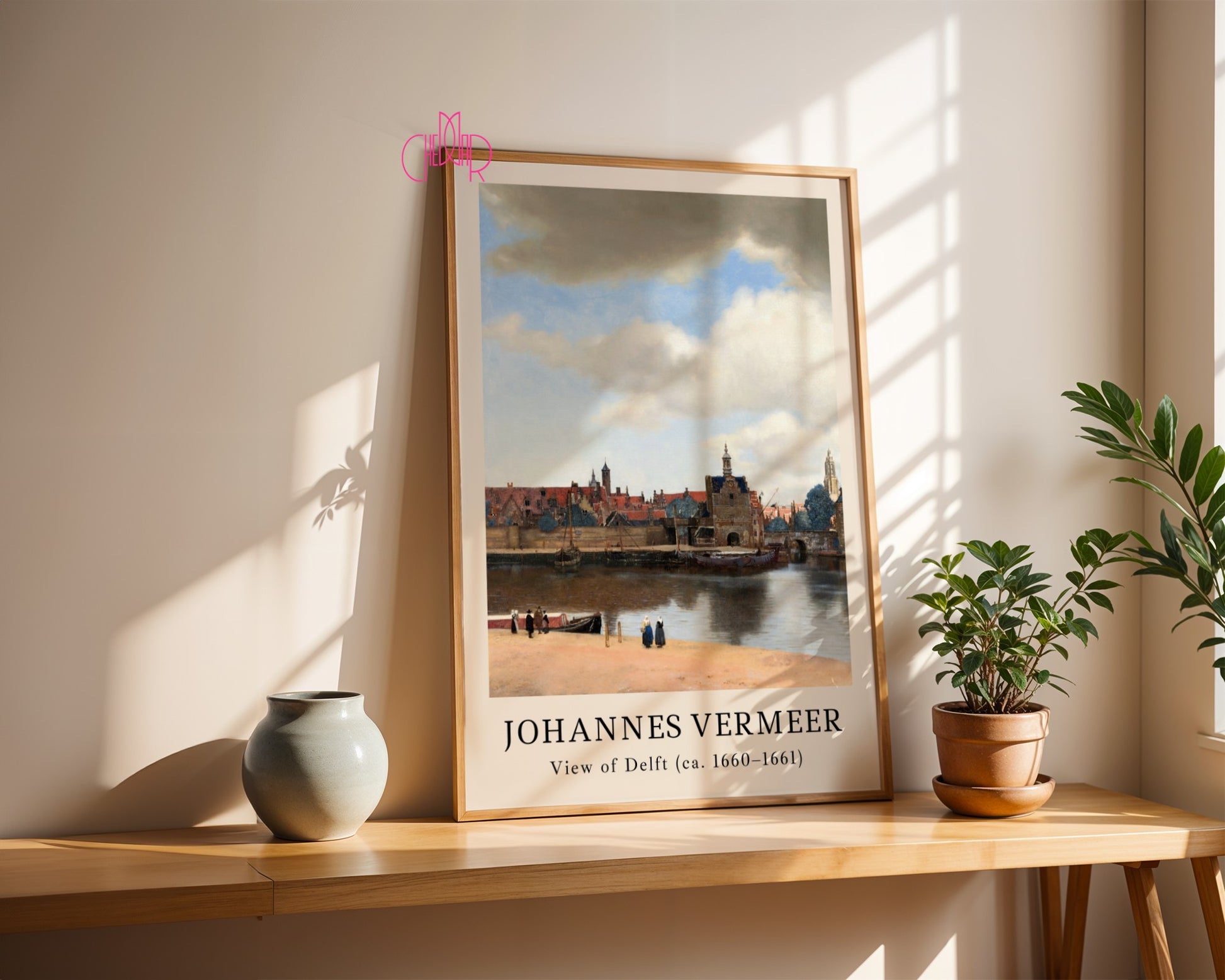 Plakat Johannes Vermeer Widok na Delft, miasto, zatoka, Vintage