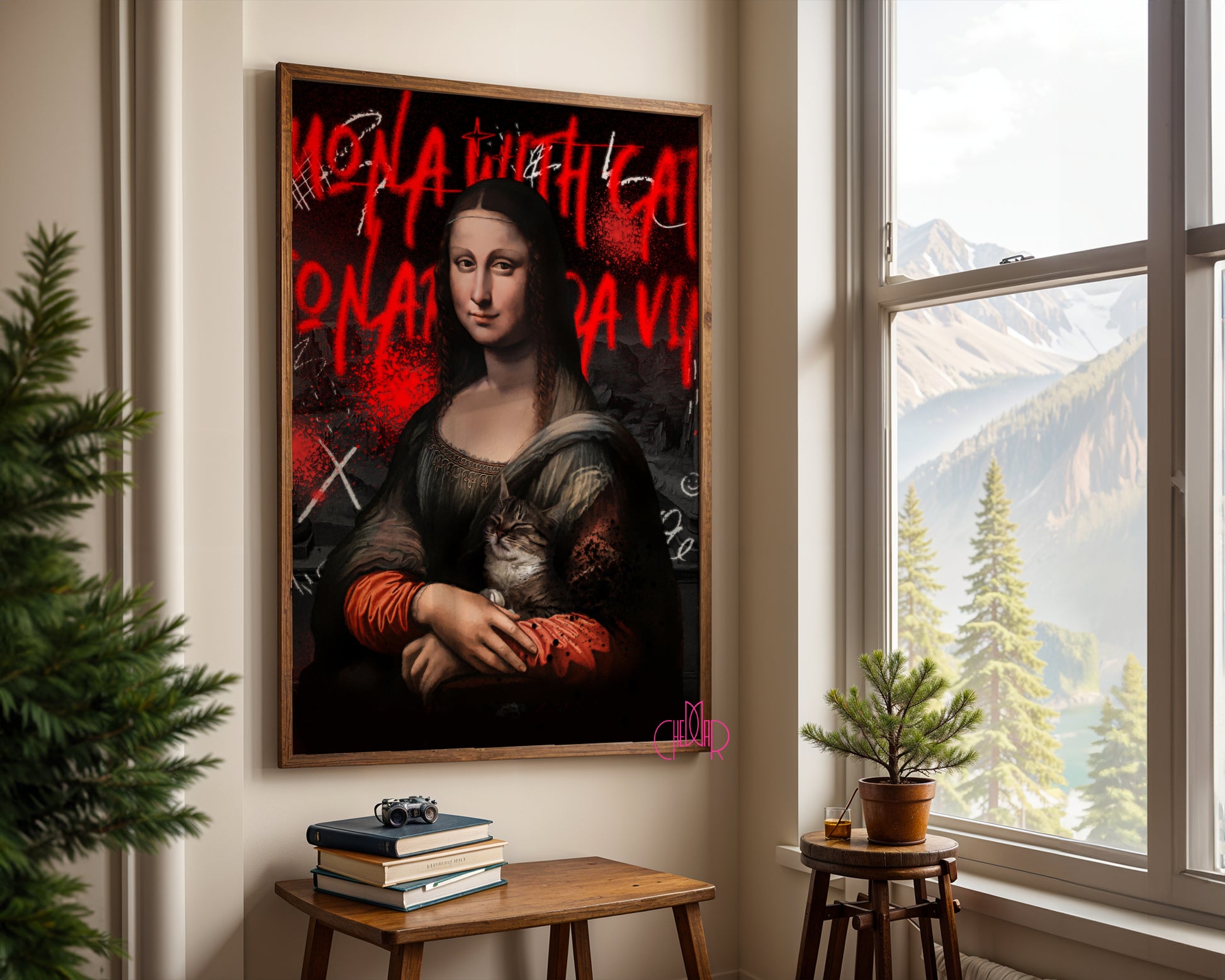 Mona Lisa with Cat – Urban Renaissance