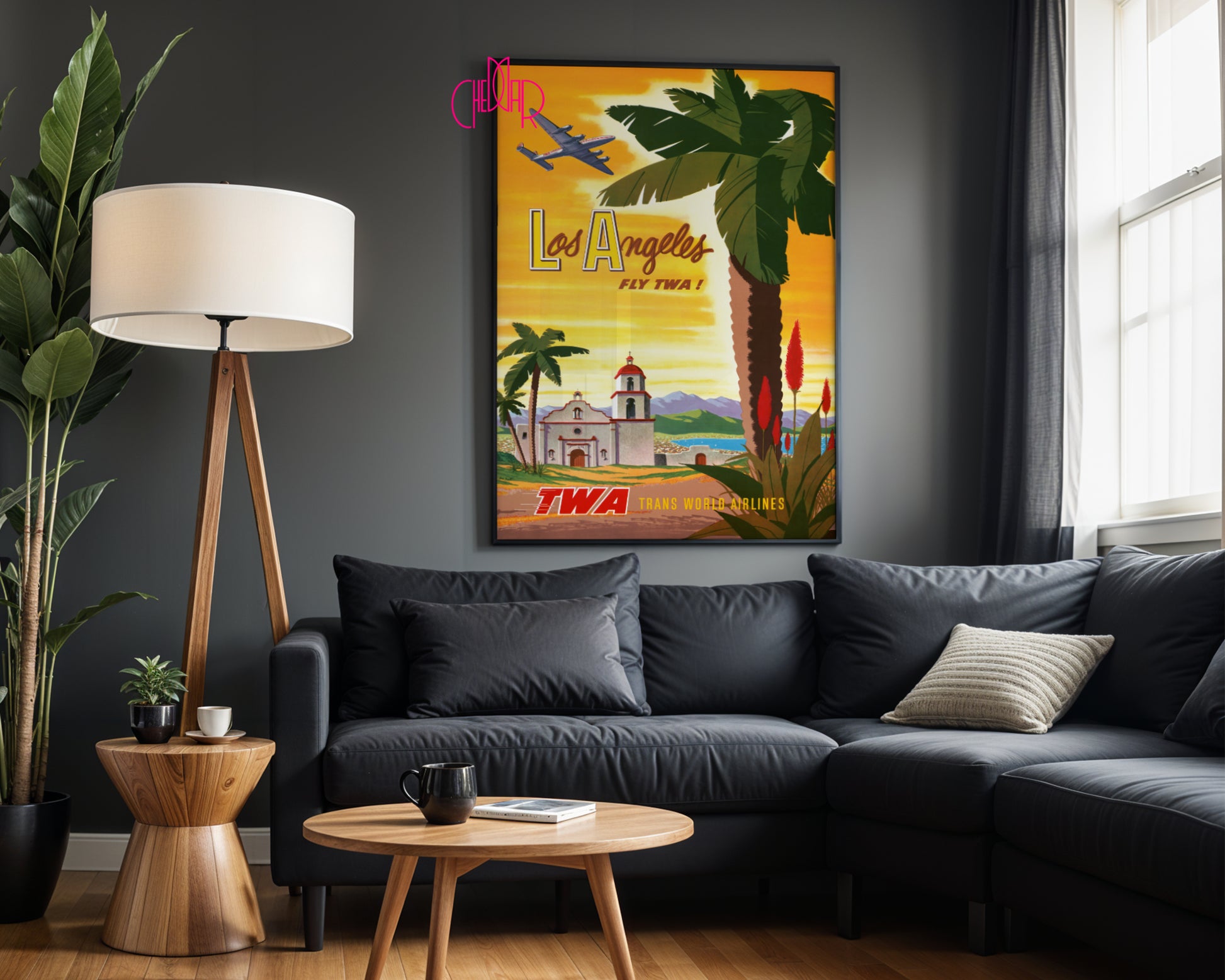 Plakat Los Angeles – Fly TWA, Vintage, Retro, USA