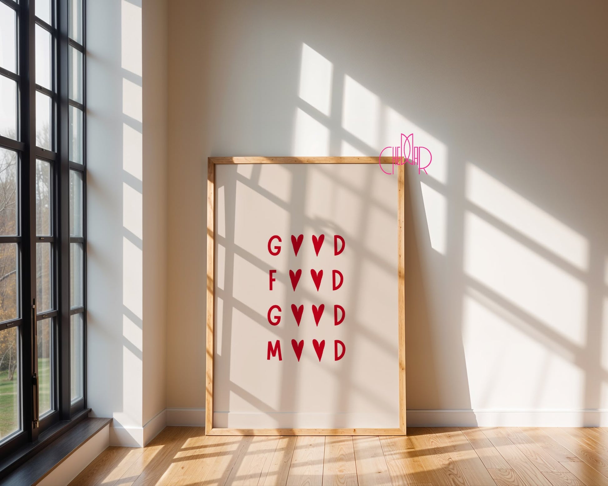 Good Food Good Mood – Typographic Hearts