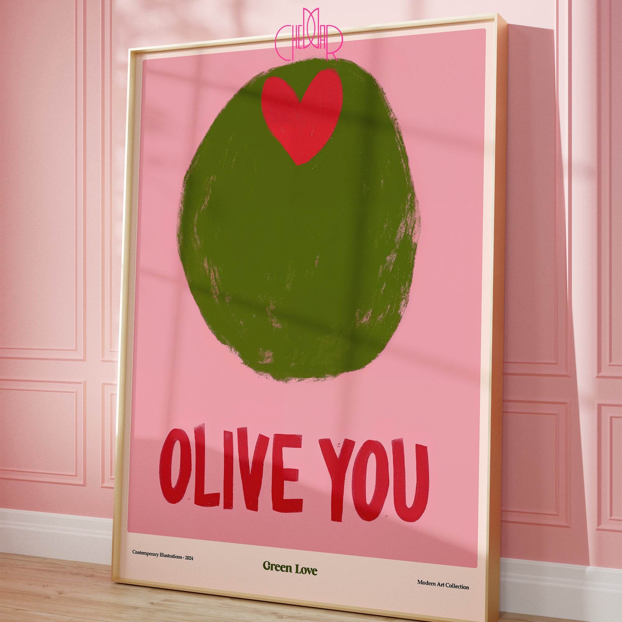 Plakat „Olive You” – Słodkie Wyznanie w Stylu Modern Art!