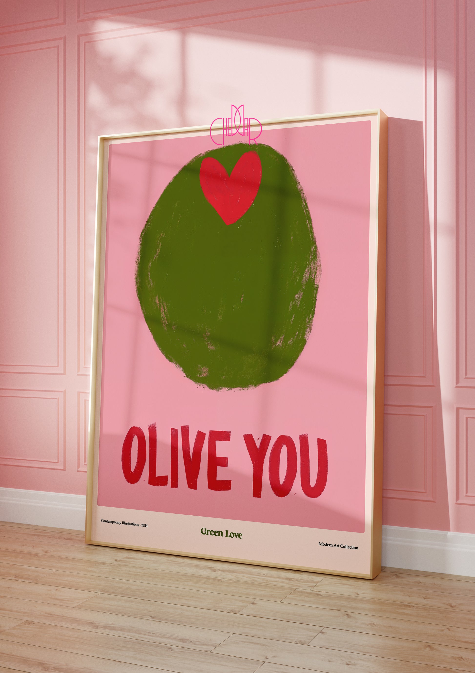 Plakat „Olive You” – Słodkie Wyznanie w Stylu Modern Art!