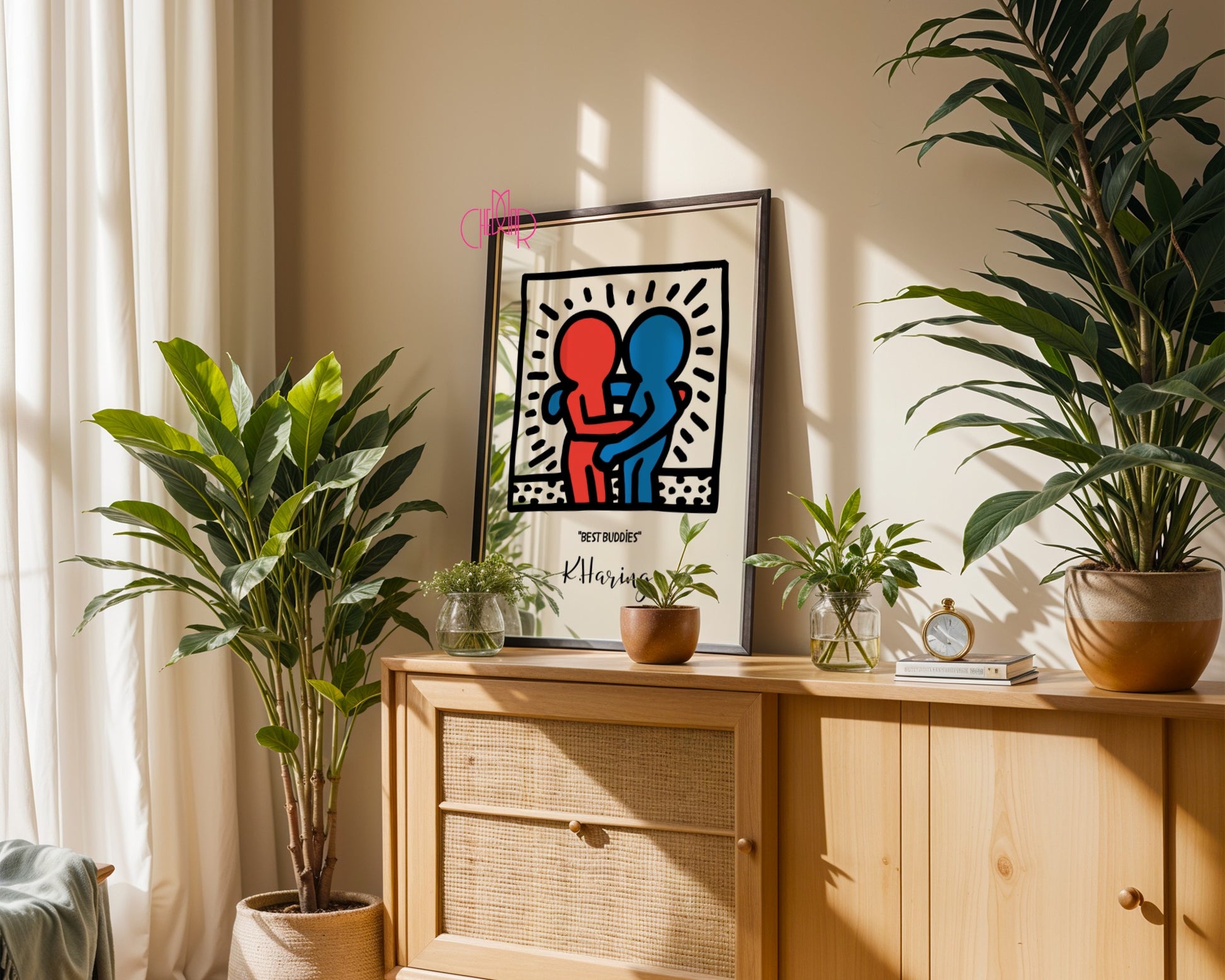 Plakat Keith Haring Best Buddies, street art, pop art, modernizm